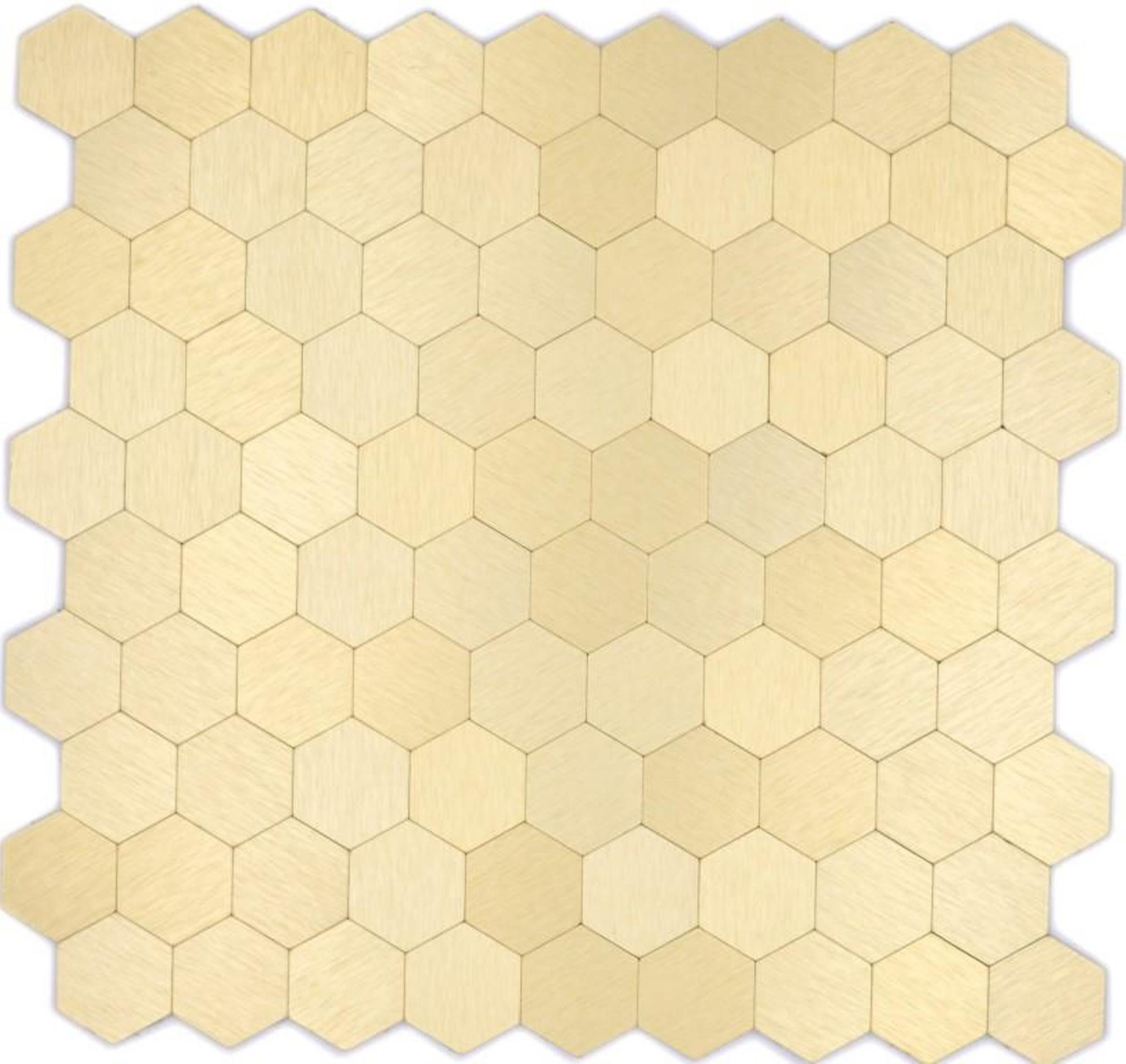 Mosani Fliesenaufkleber Hexagon Fliesen selbstklebend Gold Moasikfliesen (0,09 m), Spritzwasserbereich geeignet, Küchenrückwand Spritzschutz