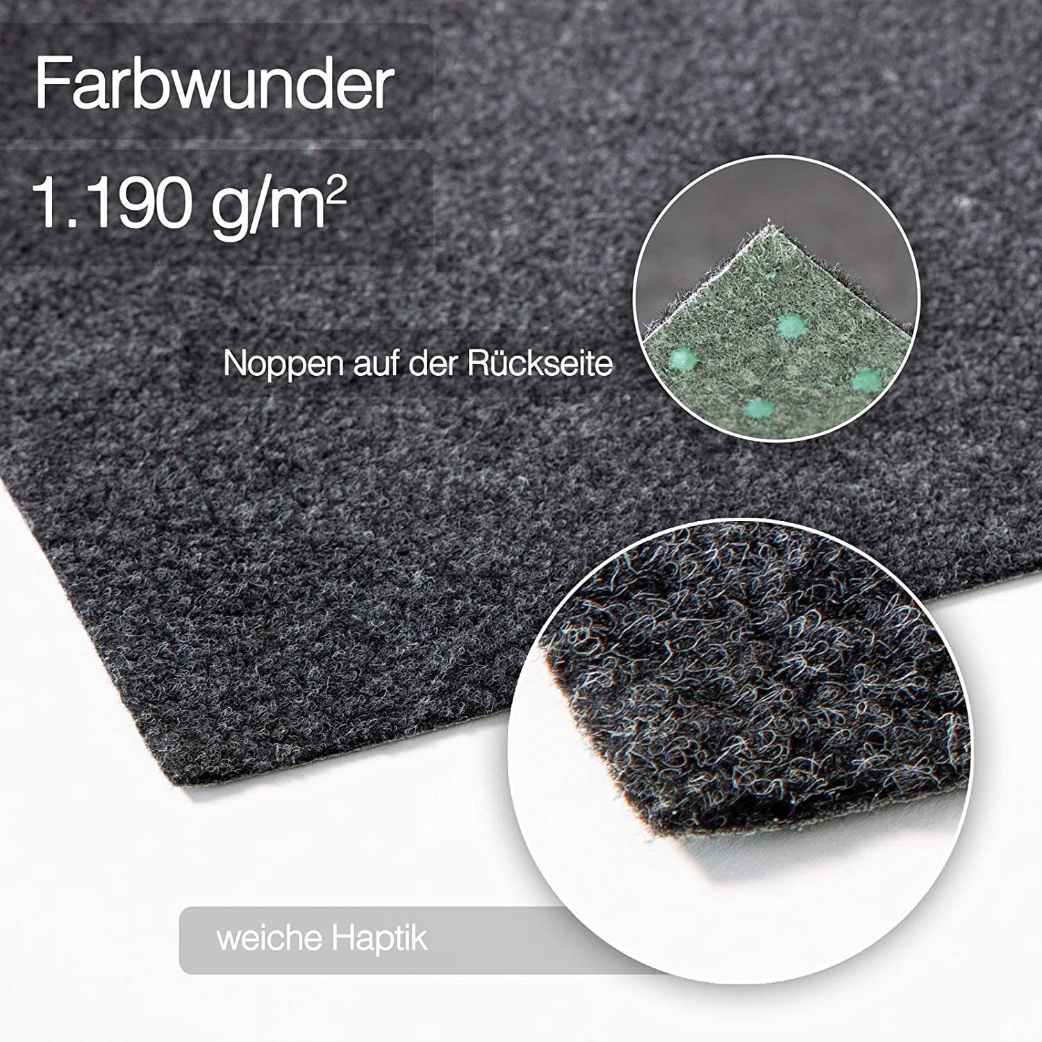 casa pura Rasenteppich Farbwunder Pro Schwarz, günstig online kaufen
