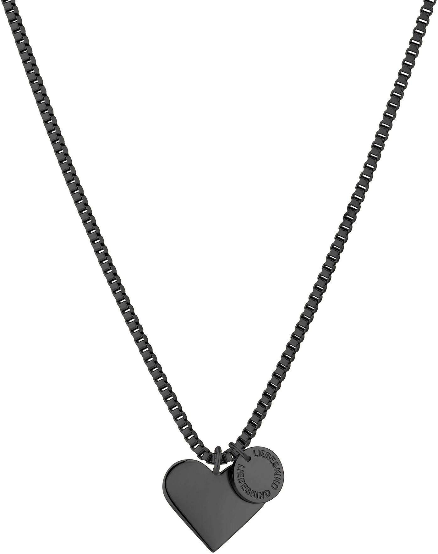 Liebeskind Berlin Kette mit Anhänger Schmuck Geschenk Edelstahl Halskette Herz, LJ-0503-N-45, LJ-0811-N-45