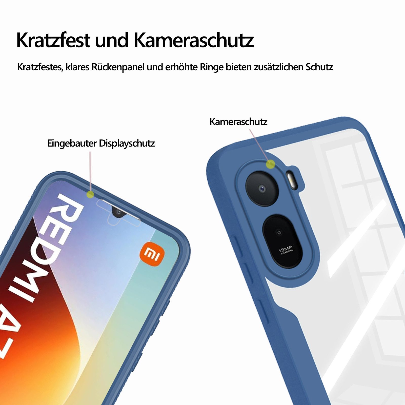 betterfon Handyhülle für Xiaomi Redmi A7 Pro 360° Hülle mit Integriertem Displayschutz, Vollschutz Case mit integriertem Displayschutz und klarer Sicht – Bild 5 von 5