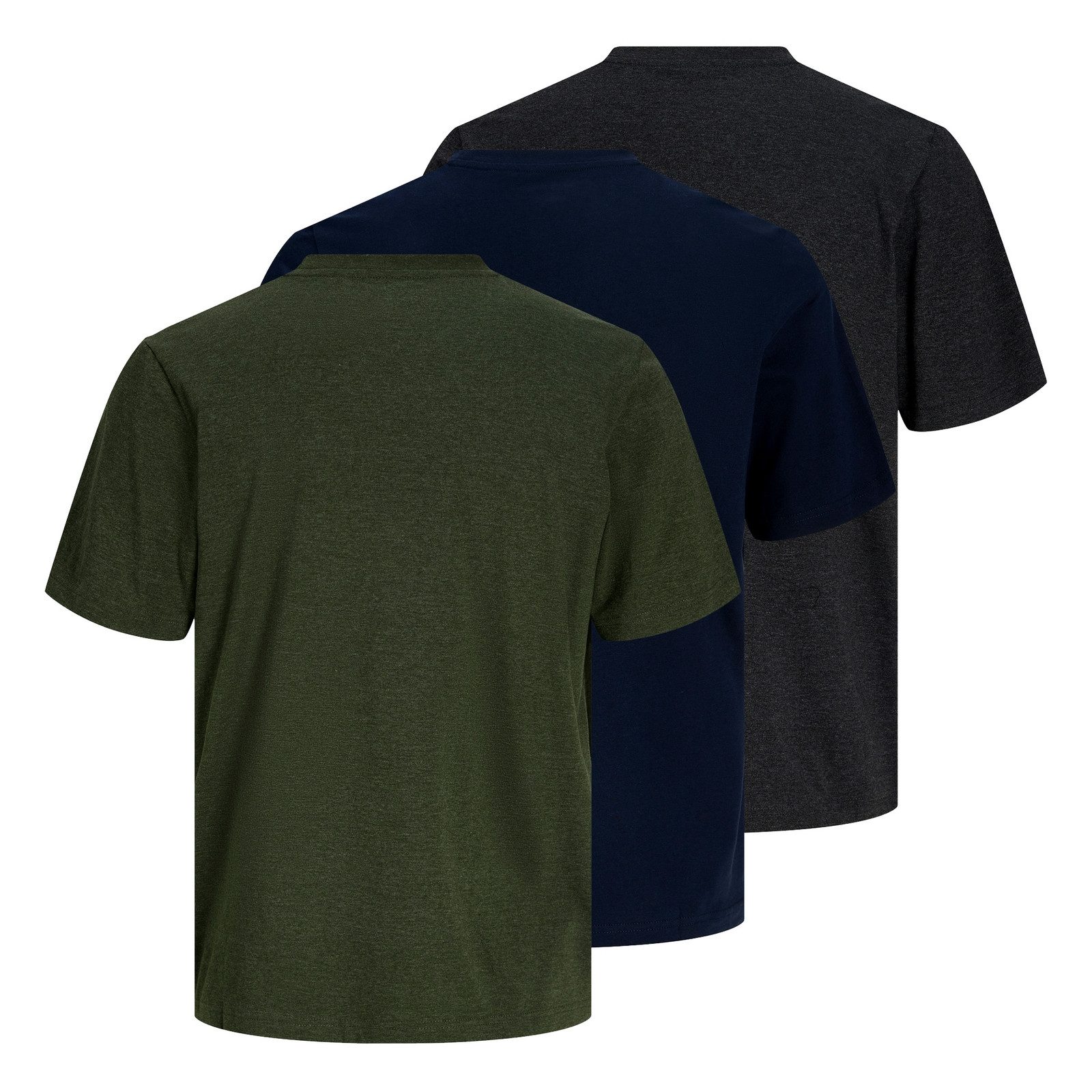 Jack & Jones T-Shirt 3er Pack Alvis Tee SS Crew Neck mit großem Print auf d günstig online kaufen