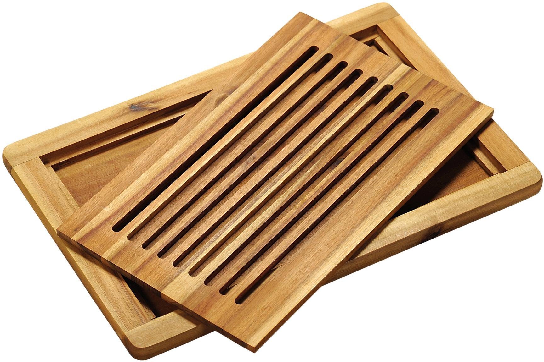 KESPER® Schneidebrett Tranchierbrett, Akazie, FSC, Massivholz, (1-St), abnehmbares Schneidrost