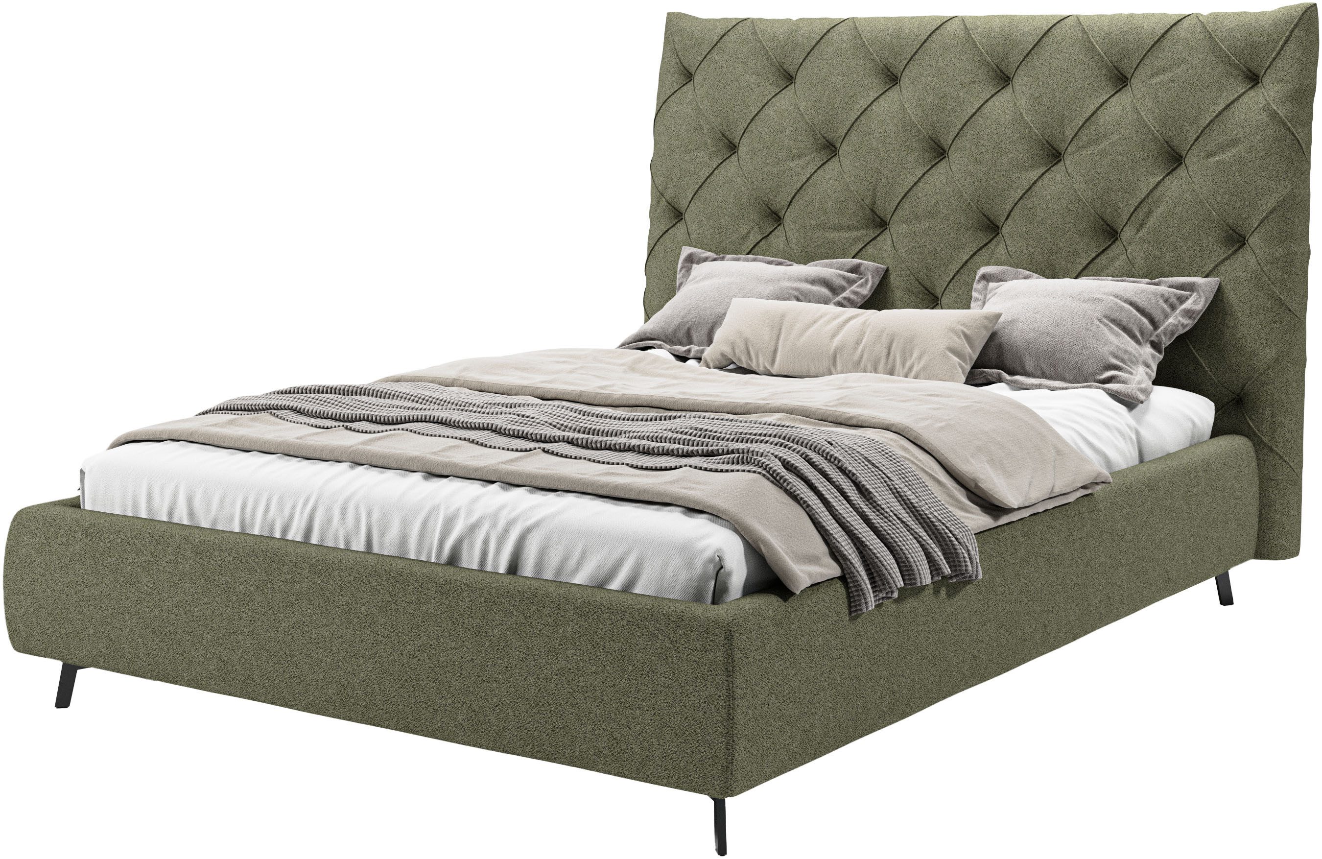 Home affaire Polsterbett Maxime, in 4 Breiten bis 200cm, auch in Leder, Kopfteilhöhe 143 cm, belastbar bis 280 kg, auch in Überlänge 220cm