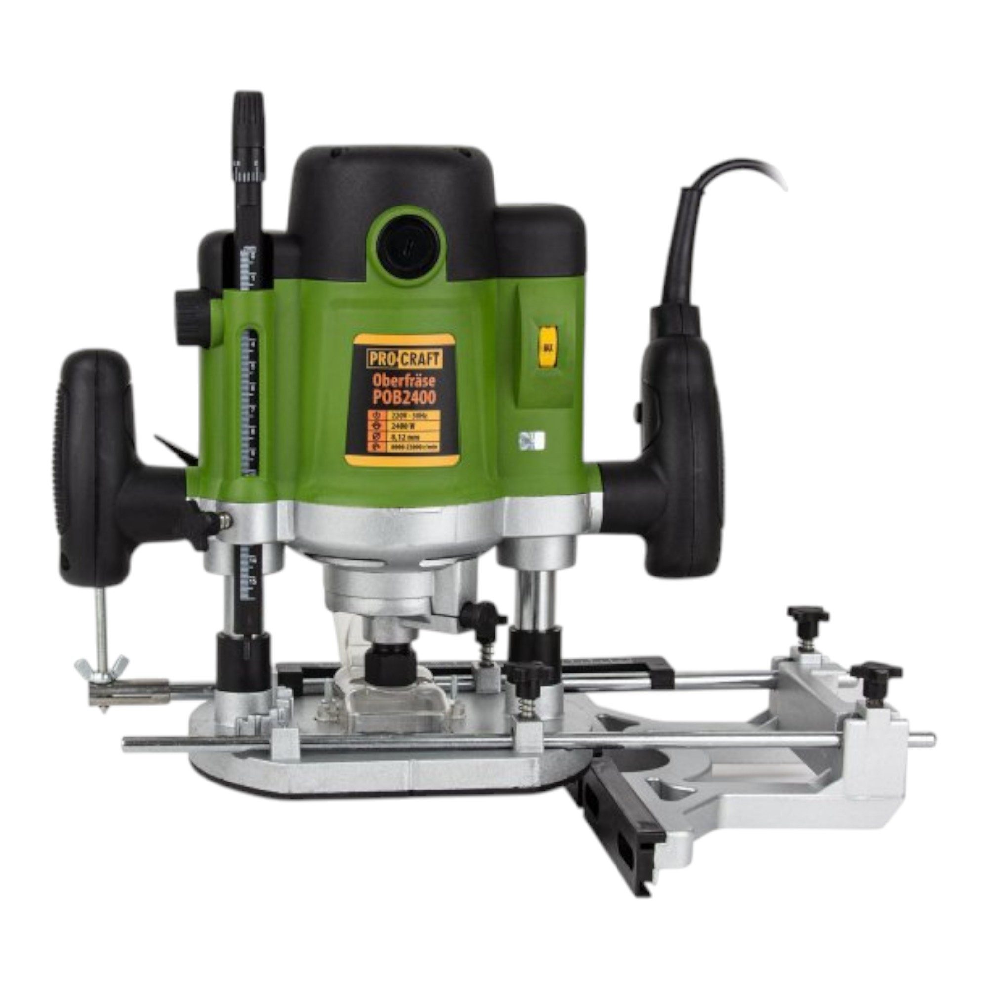 PRO CRAFT Oberfräse Procraft POB2400 Oberfräse 2000 Watt 8 - 12 mm + Zubehör