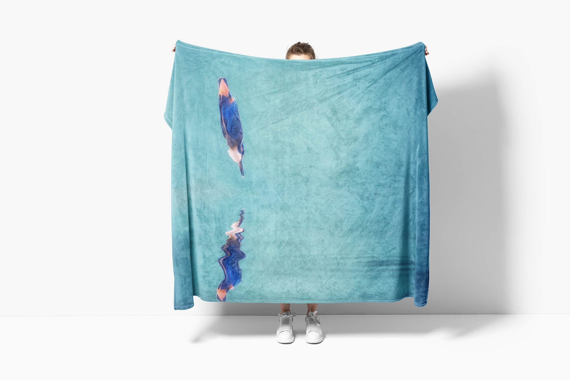 Handtuch Kingfishe, Art Handtuch (1-St), Saunatuch Kuscheldecke Handtücher Tiermotiv Strandhandtuch Baumwolle-Polyester-Mix Eisvogel Sinus mit