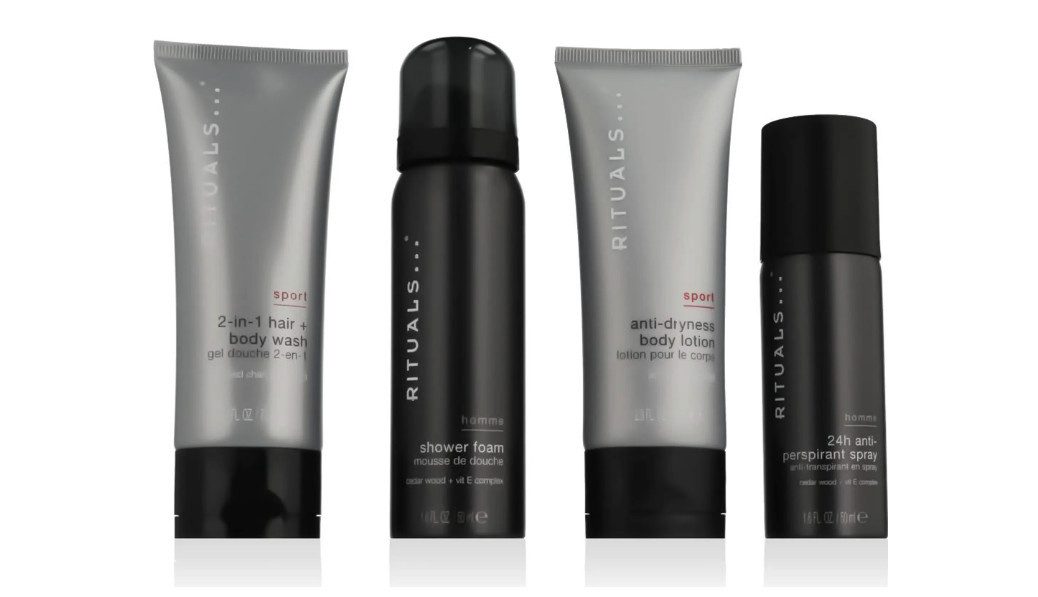 Rituals Duft-Set Homme Mens Care Set, 4-tlg., Duschgel; Hair & Body Shampoo; Bodylotion; Deospray;