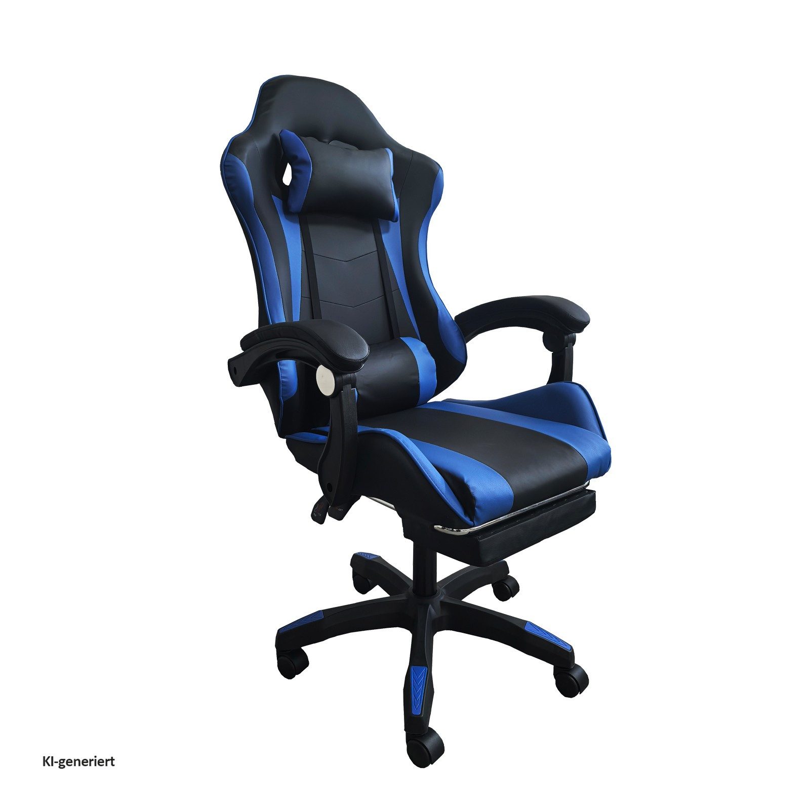 HTI-Living Schreibtischstuhl Schreibtischstuhl Krit Relax Schwarz-Blau (Stück, 1 St), Drehstuhl höhenverstellbar Kippfunktion Fußstütze
