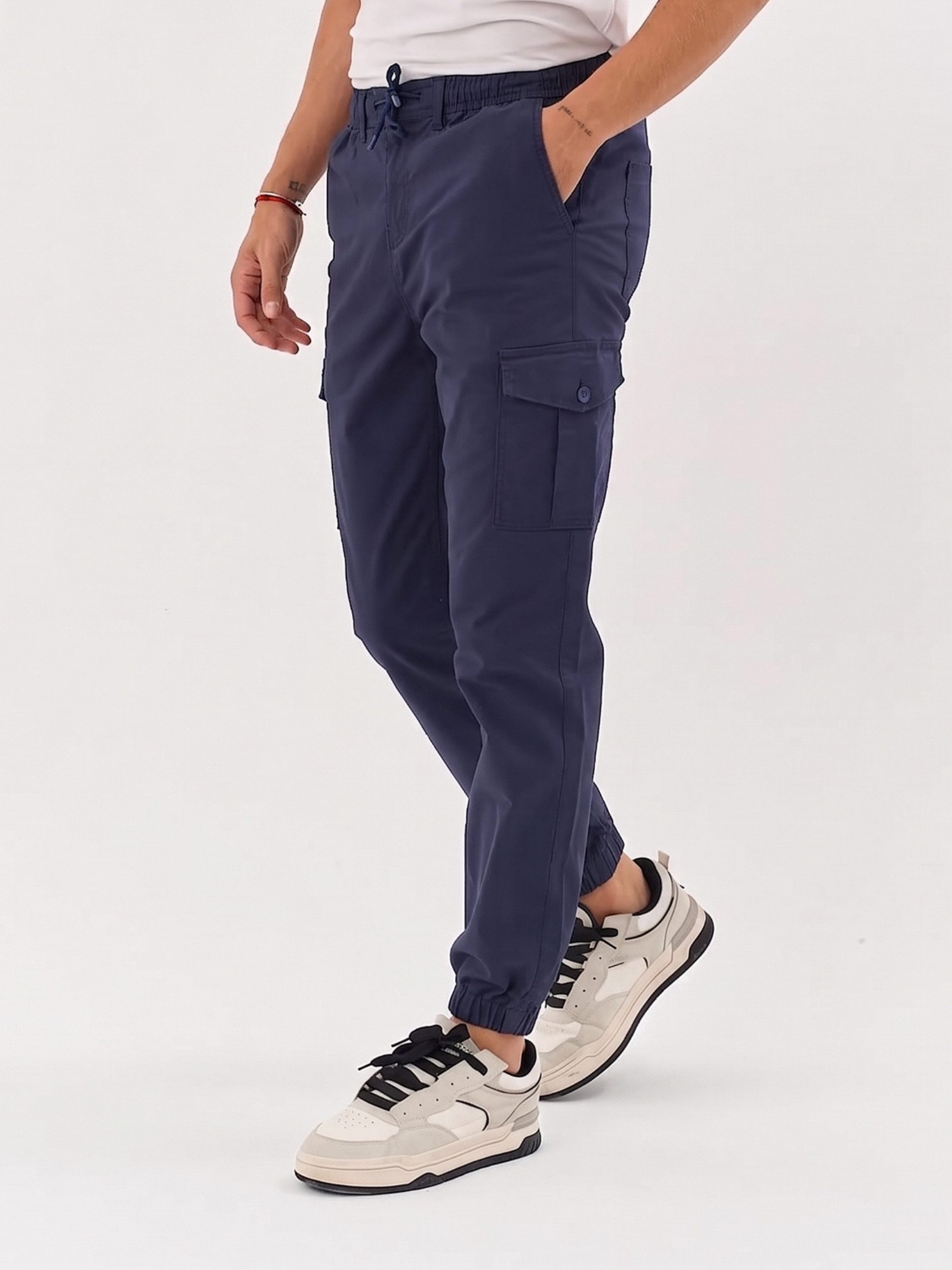 COMEOR Cargohose Herren Stretch Relaxed Fit mit 6 Taschen und Kordelzug Elastischer Beinabschluss, Kordelzug am Bund, Hoher Tragekomfort