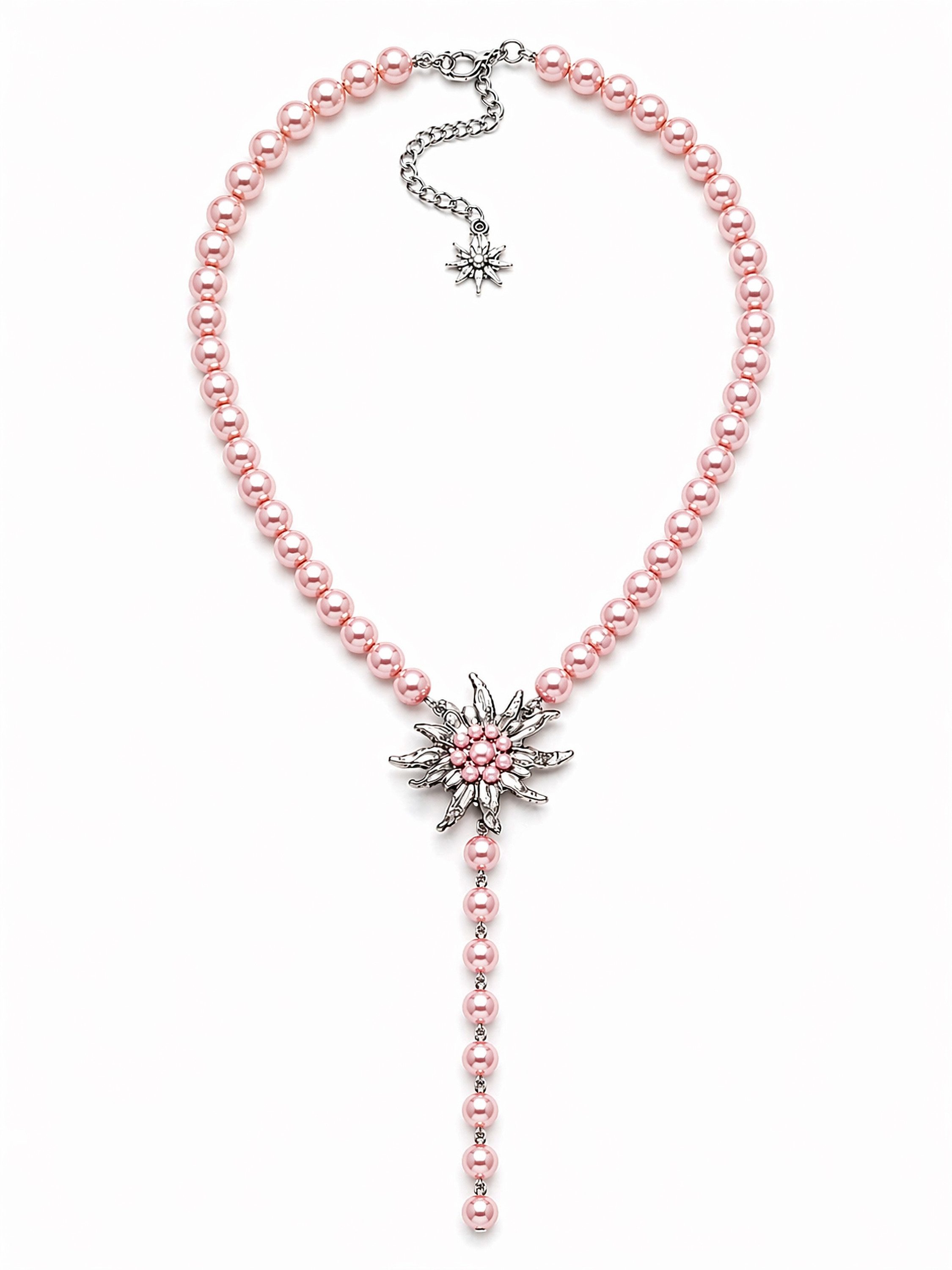 COLLEZIONE ALESSANDRO Kette mit Anhänger Alpenkette, Perlenkette mit Edelweiß