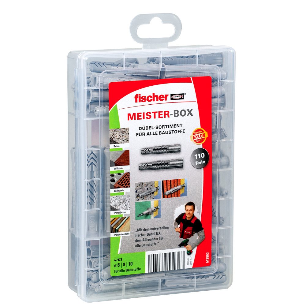 fischer Dübel-Set Meister-Box Universaldübel UX/UX-R, (110-tlg)