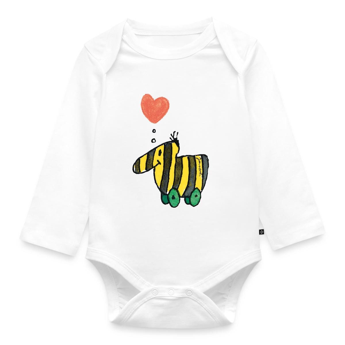 Spreadshirt Langarmbody Janosch Große Tigerente Mit Herz Liebe Tages Baby Body Langarm (1-tlg)