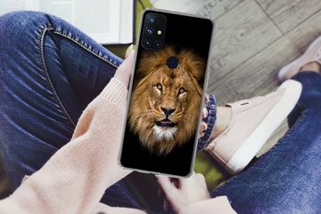 MuchoWow Handyhülle Löwe - Porträt - Schwarz - Tiere, Phone Case, Handyhülle OnePlus Nord N10 5G, Silikon, Schutzhülle