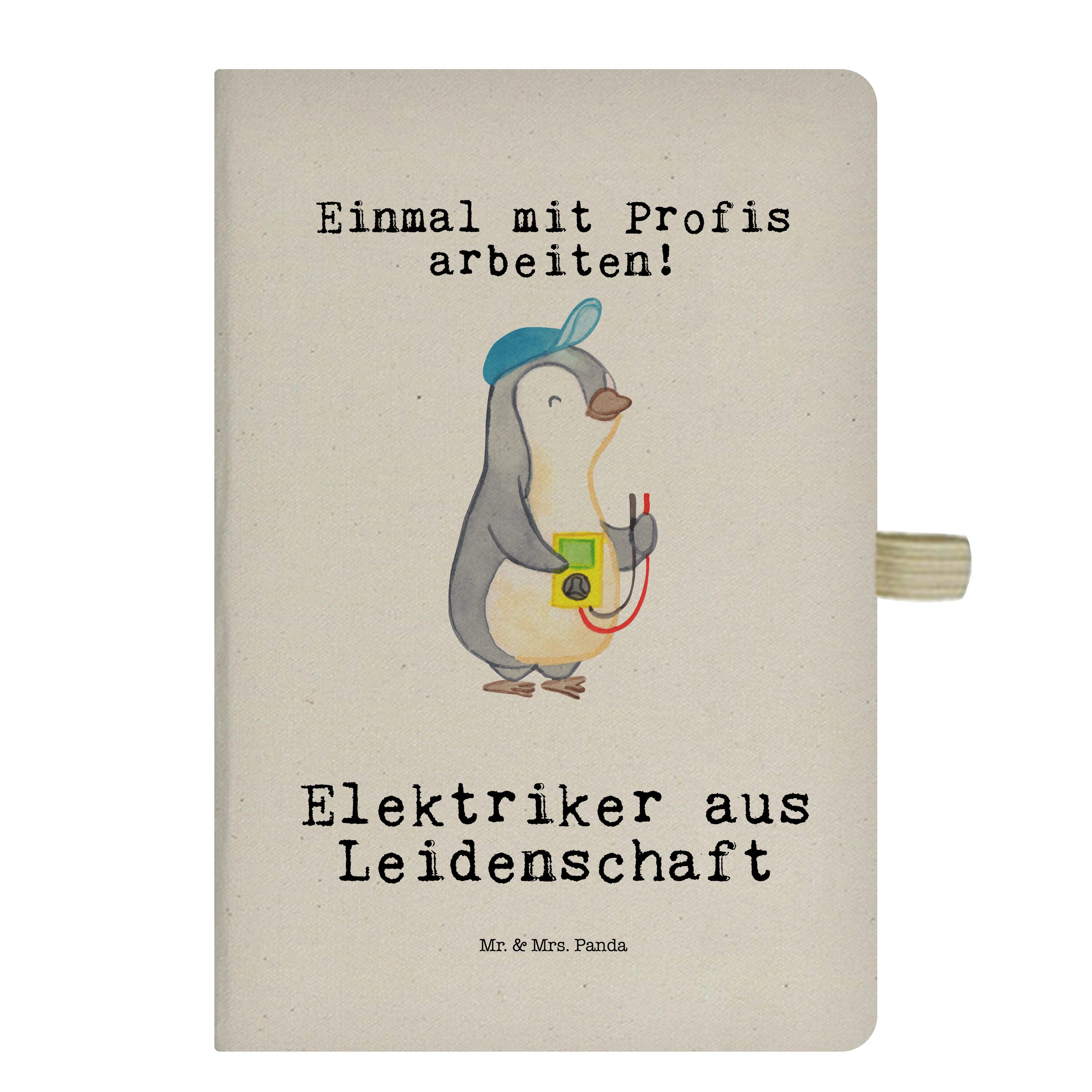 Mr. & Mrs. Panda Notizbuch Elektriker aus Leidenschaft - Transparent - Geschenk, Skizzenbuch, Ge Mr. & Mrs. Panda
