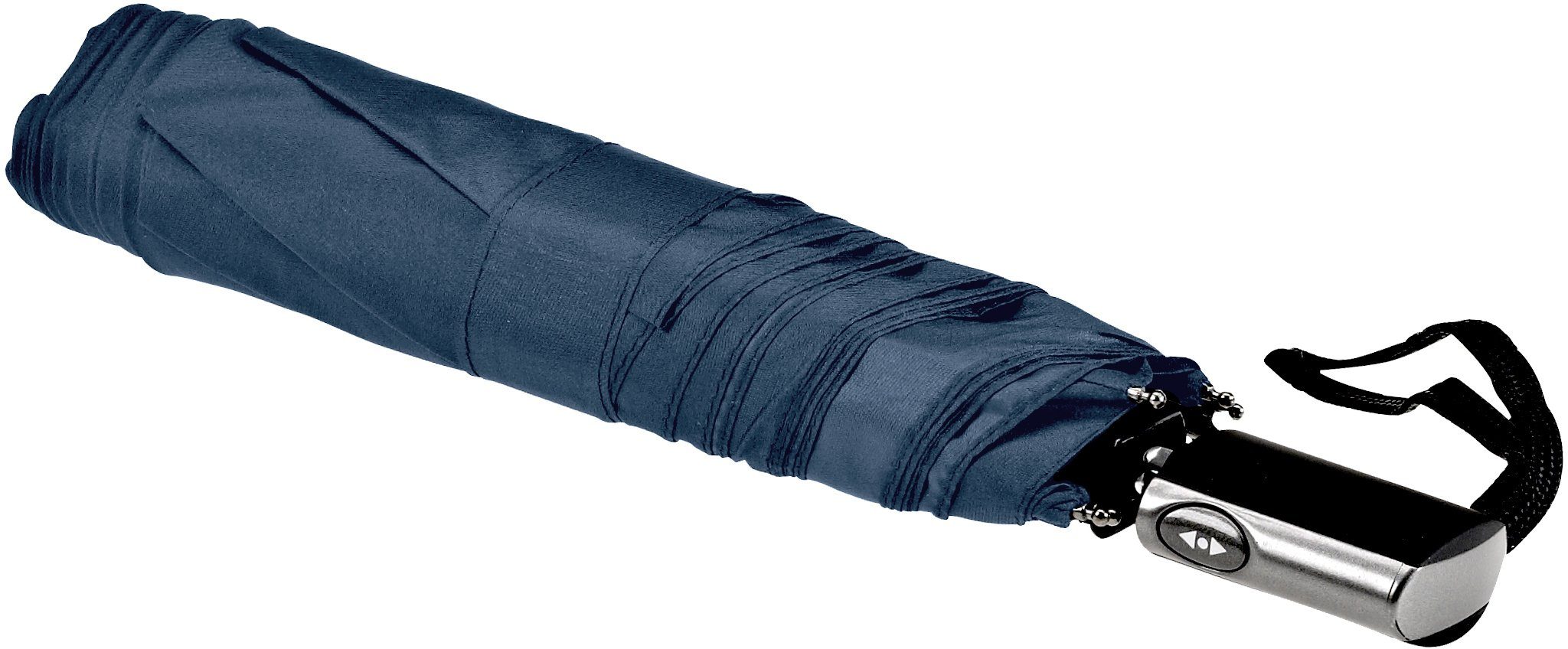 EuroSCHIRM® Taschenregenschirm extra und marineblau, Automatik 3224, leicht flach
