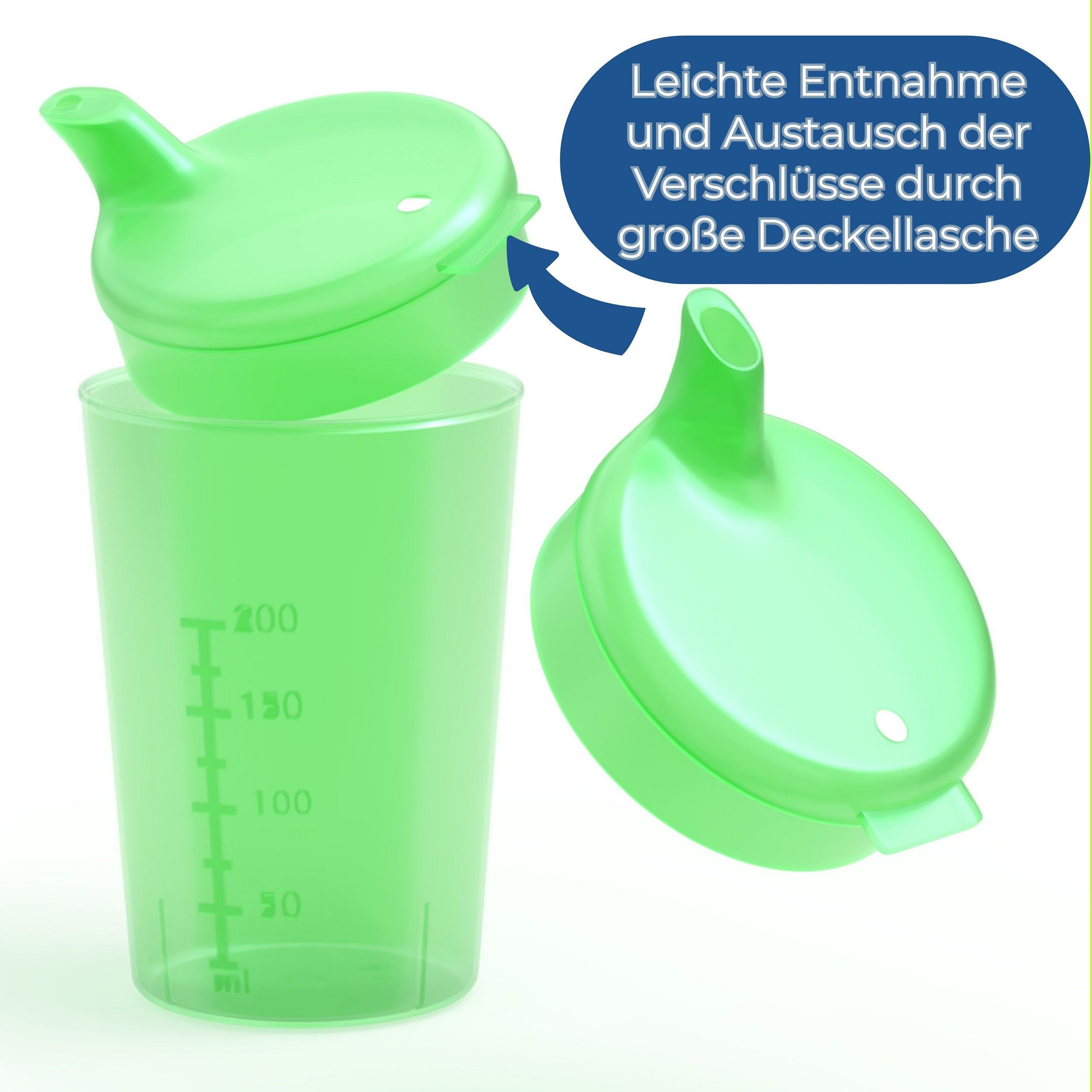Horn Medical Schnabelbecher 3er Pack Horn Medical Schnabelbecher /Trinkhilfe -Farbe wählbar-, 3-tlg., lebensmittelechtes Polypropylen (PP), bunte & leicht erken – Bild 4 von 5