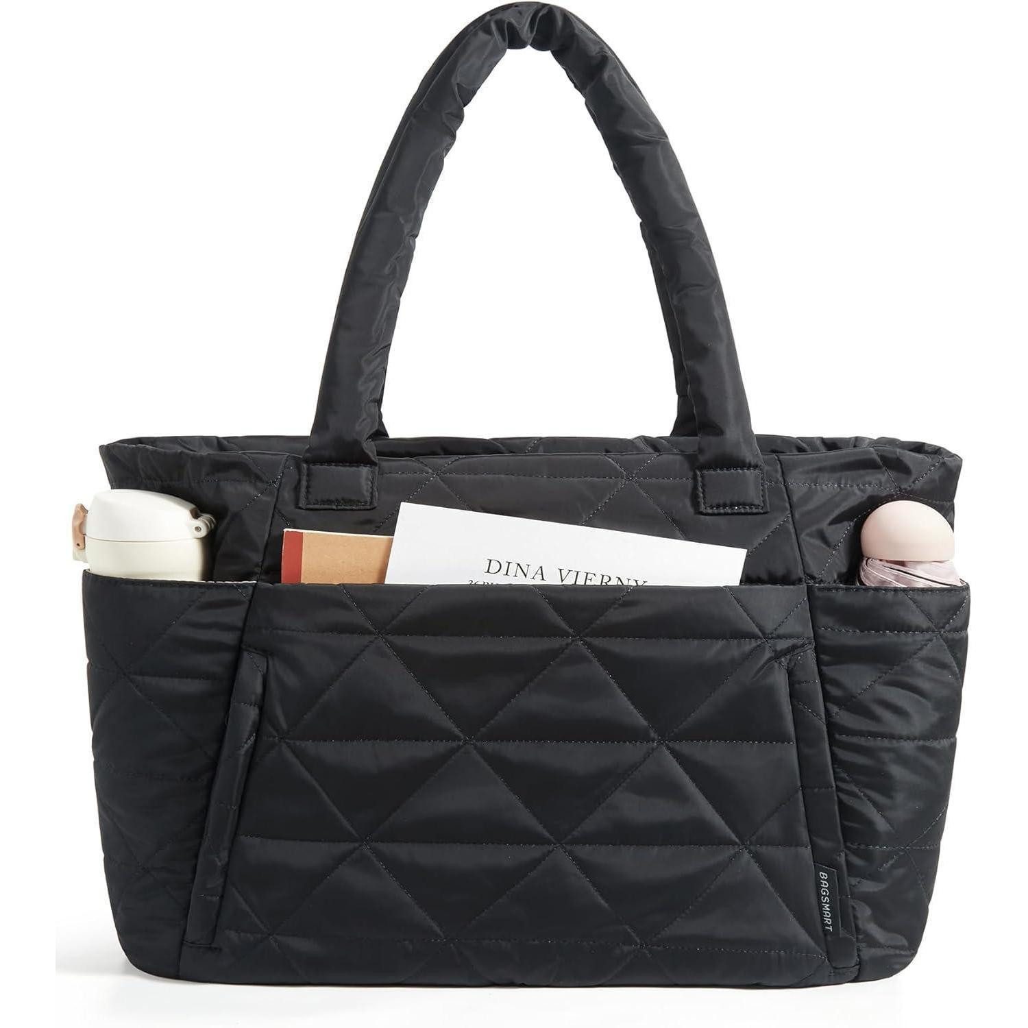 LuxusKollektion Laptoptasche Tragetasche Damen bauschig Reißverschluss gesteppt groß Fächer Reisen