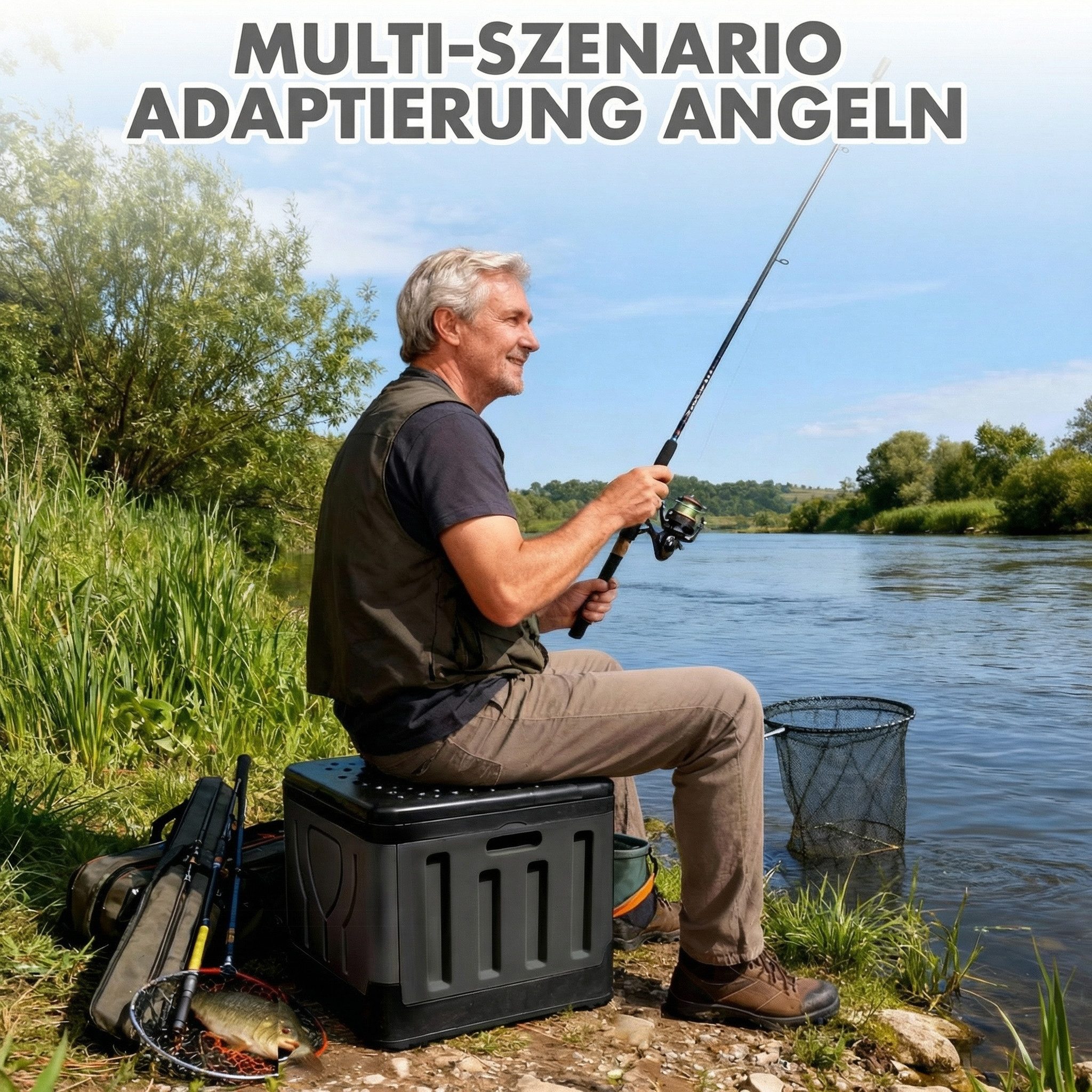 Huracan Campingtoilette Faltbare, Tragbare Mobile Toilette bis 100 kg Belastbarkeit, (Kompakte Reise-WC mit Aufbewahrungstasche, und Müllbeuteln), geeignet für Camping, Outdoor, Angeln, Strand, Auto und Notfälle