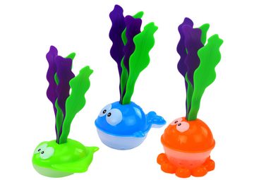 LEAN Toys Badespielzeug Badespielzeug Siebkorb 2in1 Haifisch Algen Wasser Angeln Meerestiere