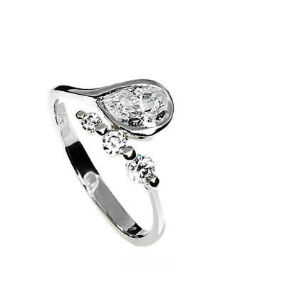 Zeeme Fingerring 925 Sterling Silber rhod. Zirkonia