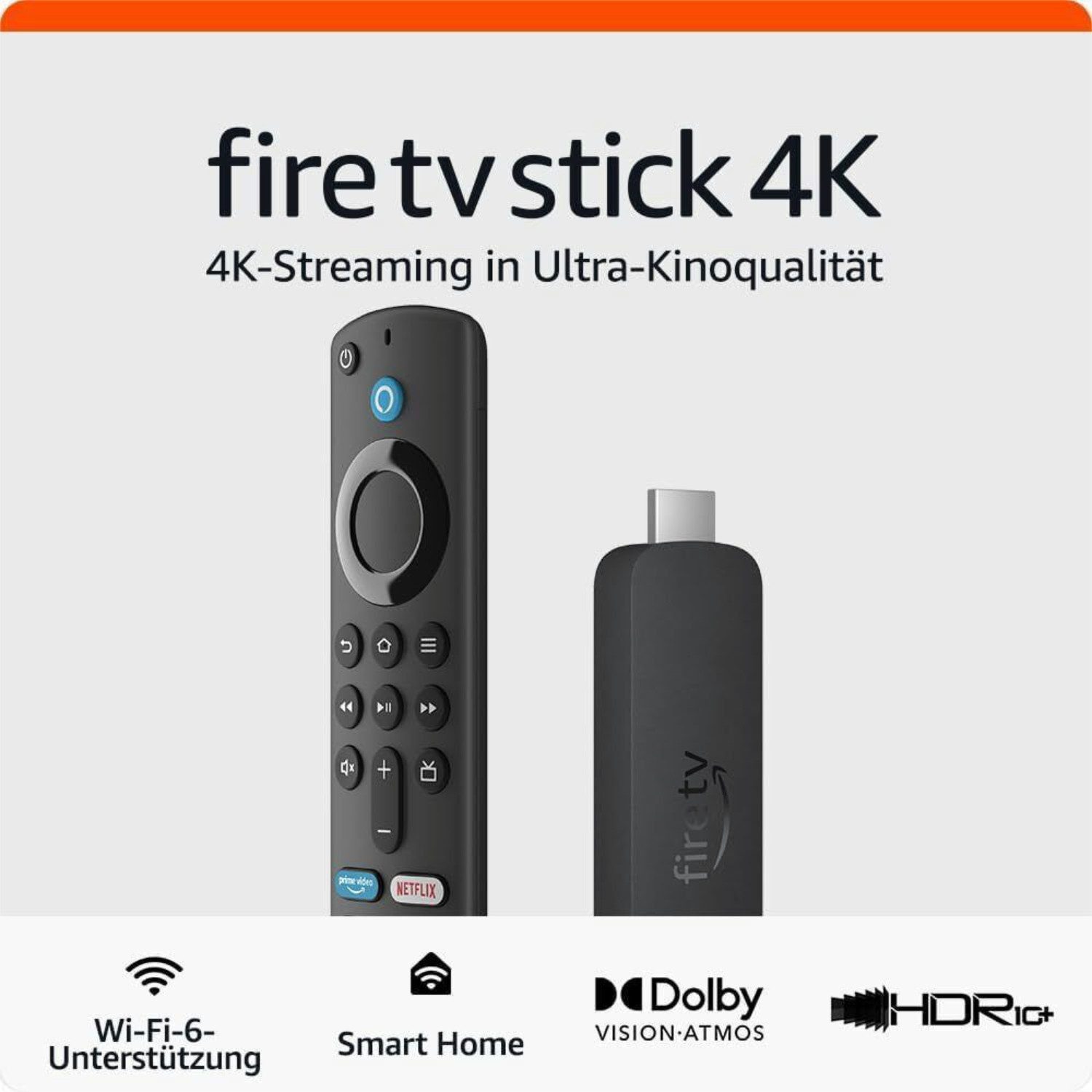 AMAZON Fire TV Stick 4K (2. Gen) Streaming Stick mit Dolby Atmos & Dolby Vision