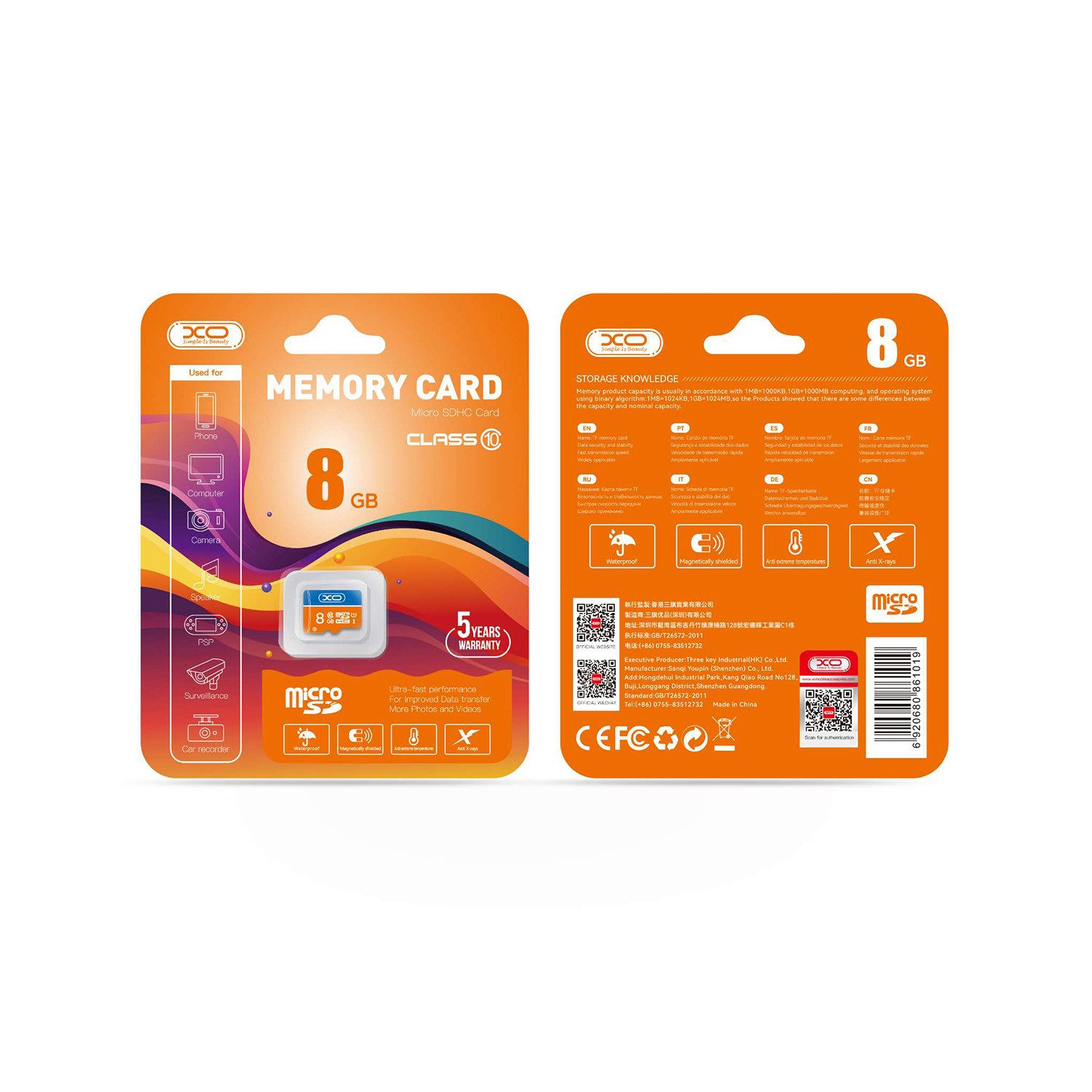XO XO memory card 8GB microSDHC cl. 10 Speicherkarte
