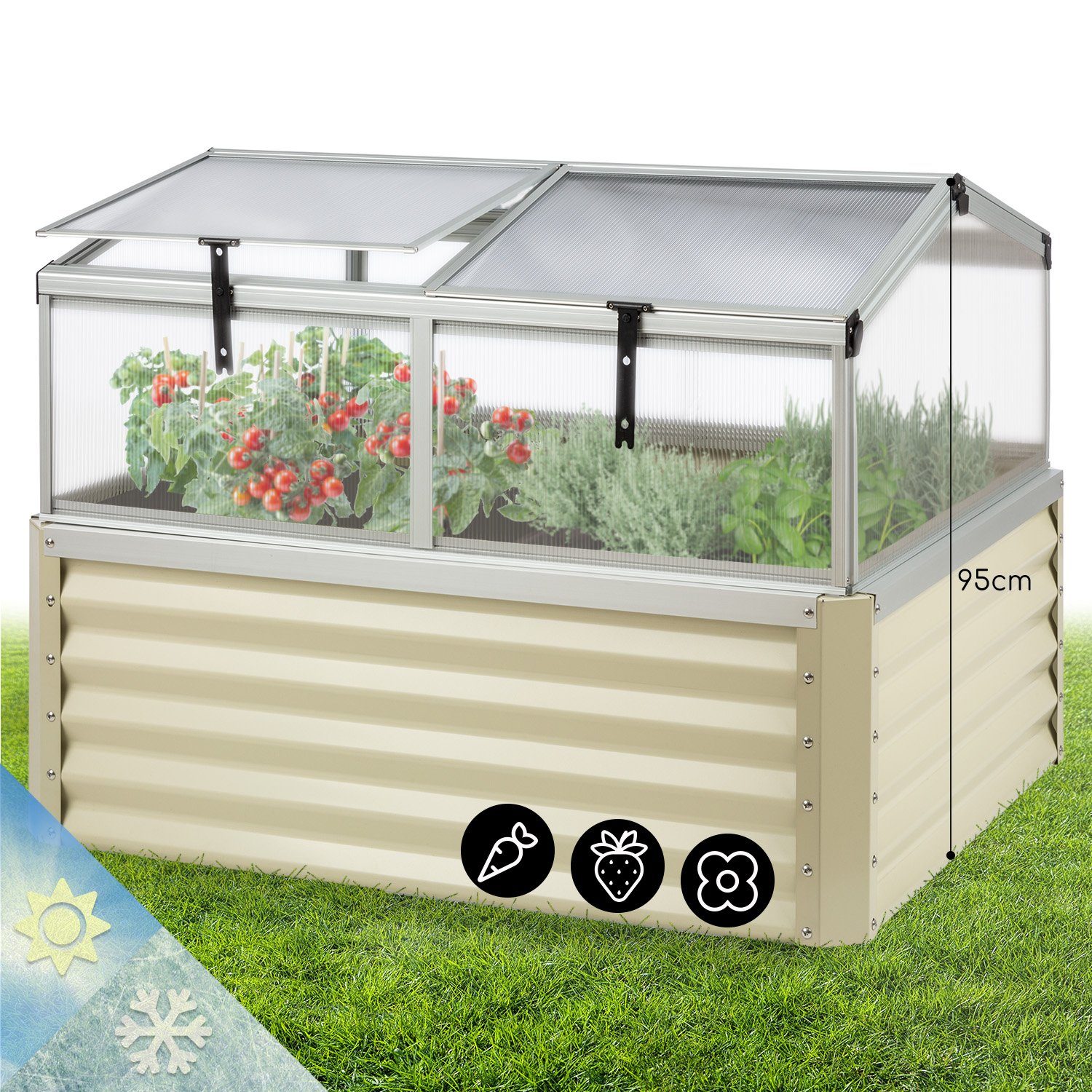 blumfeldt Hochbeet High Grow Advanced Hochbeet, Hochbeet Metall mit