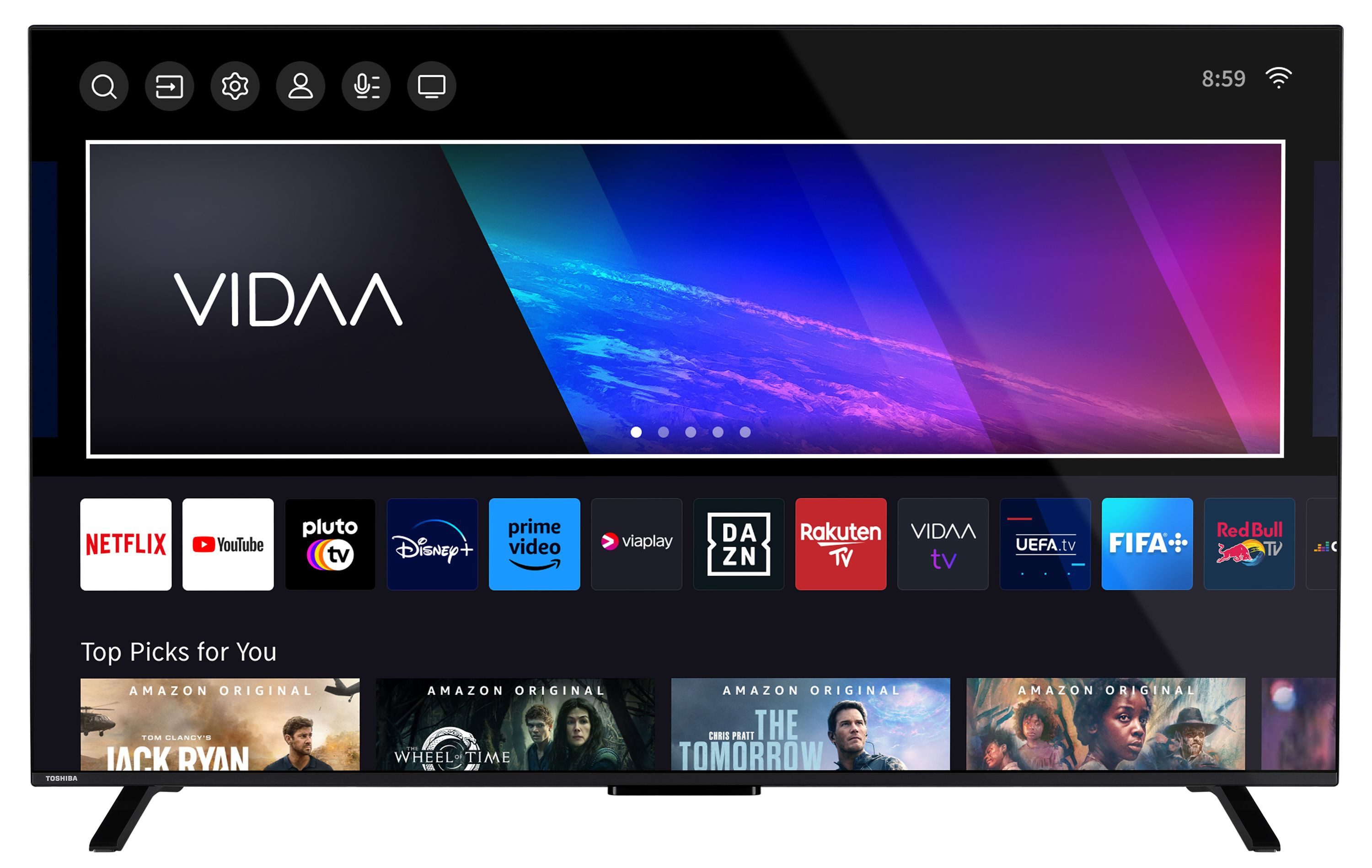 Toshiba 65QV2363DA QLED-Fernseher (164 cm/65 Zoll, 4K Ultra HD, VIDAA Smart TV, VIDAA Voice, Dolby Vision HDR, Triple Tuner, Dolby Audio)