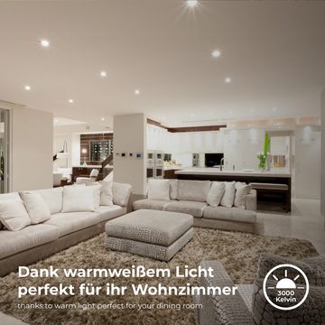 B.K.Licht LED Einbauleuchte LED Einbauleuchten IP65 5er-Set Kunststoff Chrom, LED fest integriert, Warmweiß, Dimmbar inkl. 5 x LED-Platine 4,9W 480lm 3.000K