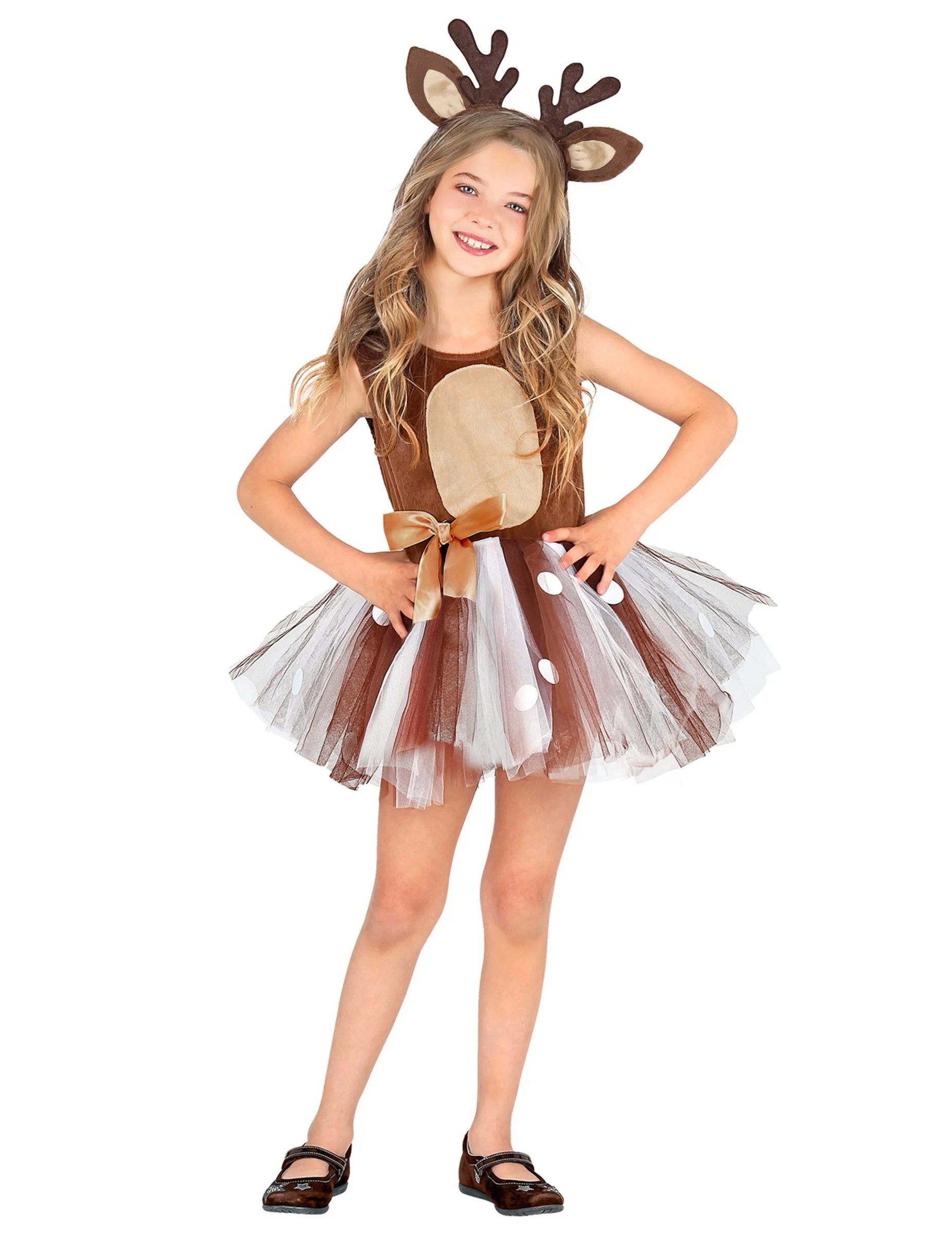 JADEO Kostüm Rentier-Kostüm für Mädchen Weihnachten braun