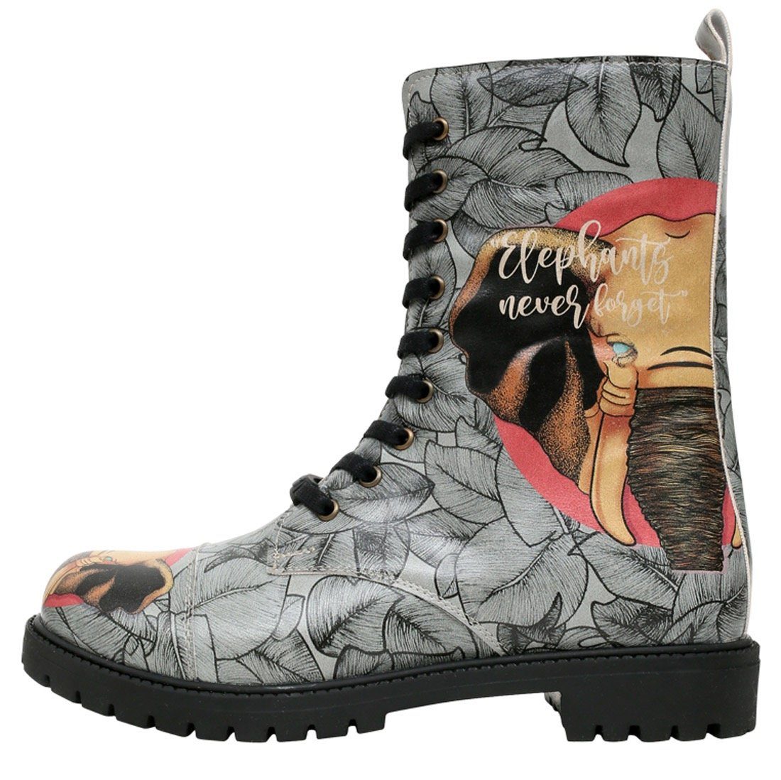 Schnürstiefelette 100% DOGO vegan Never Forget Elephants