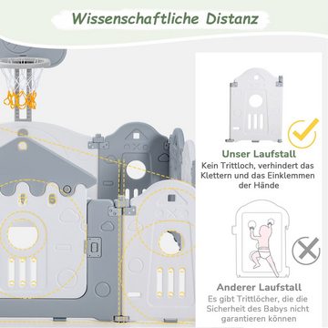 REDOM Laufgitter Laufstall Baby-Laufstall, mit Schaukeln 3-in-1 Laufstall mit Spielbrett aus HDPE faltbar