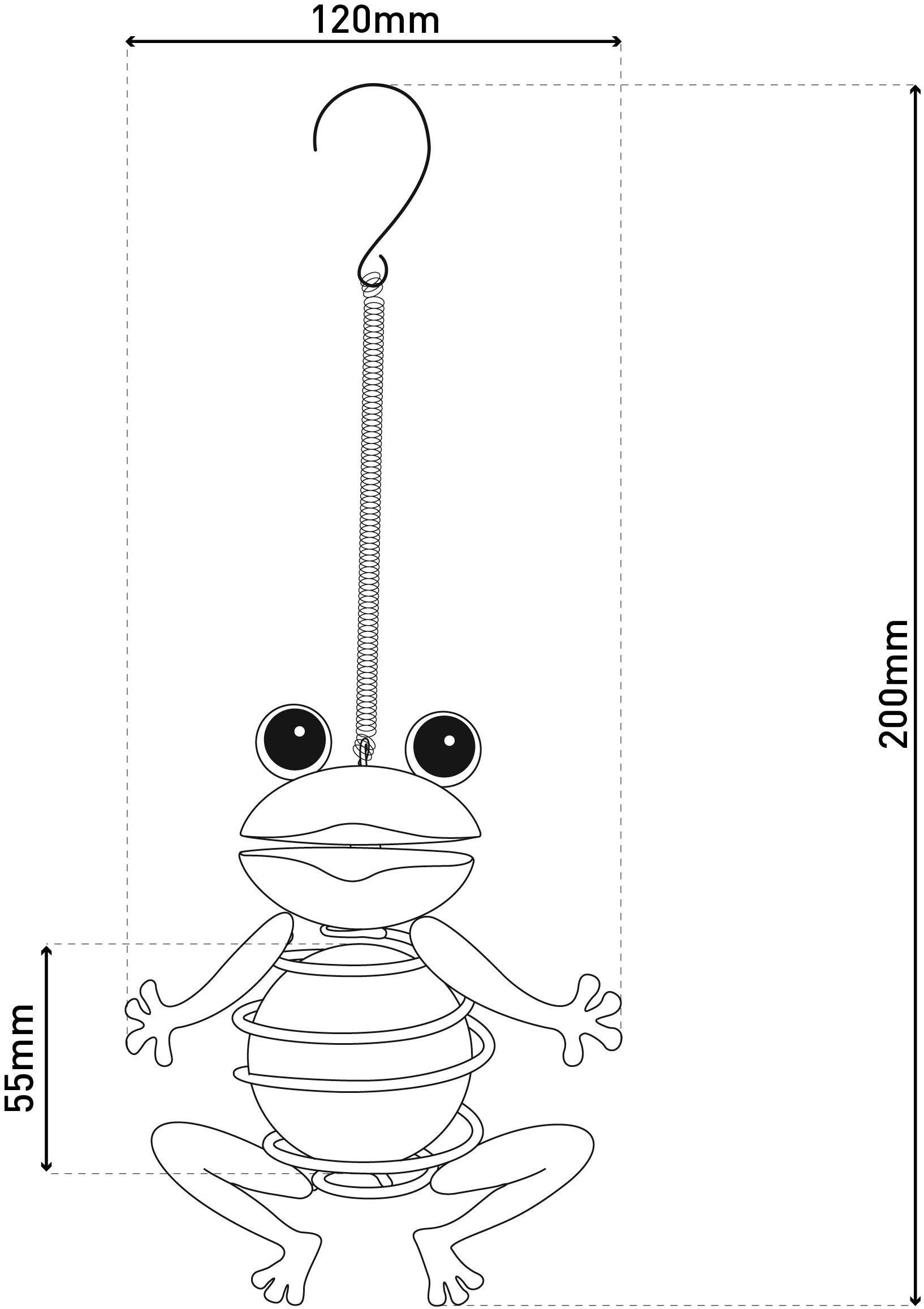 näve LED Solarleuchte 2er Set Solar-Deko-Hängeleuchte "FROSCH", LED fest integriert, Warmweiß, Inkl. Dämmerungssensor – Bild 5 von 5