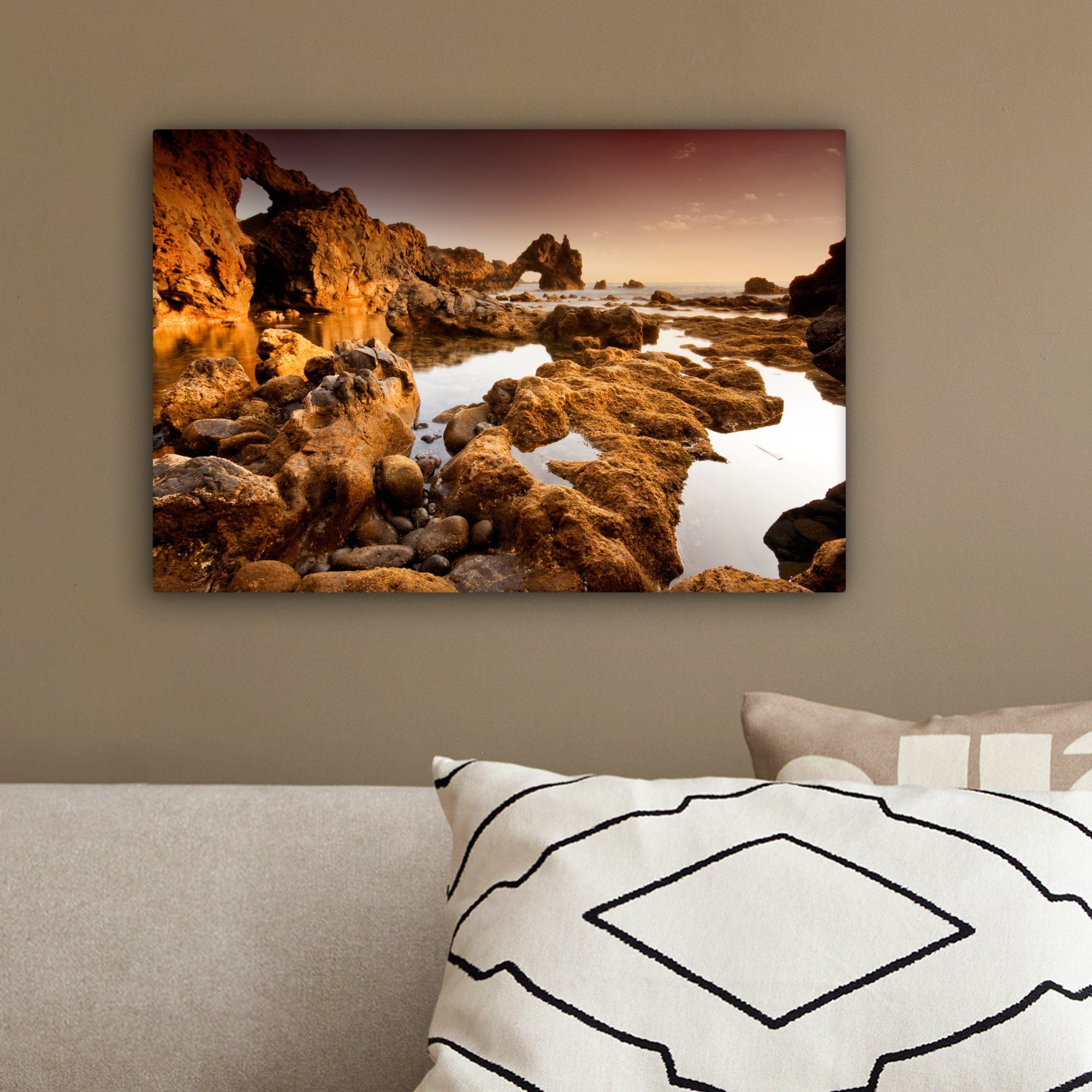 Wandbild (1 Canaria, St), 30x20 Wanddeko, von Leinwandbilder, Felsenküste cm Gran Leinwandbild Aufhängefertig, OneMillionCanvasses®