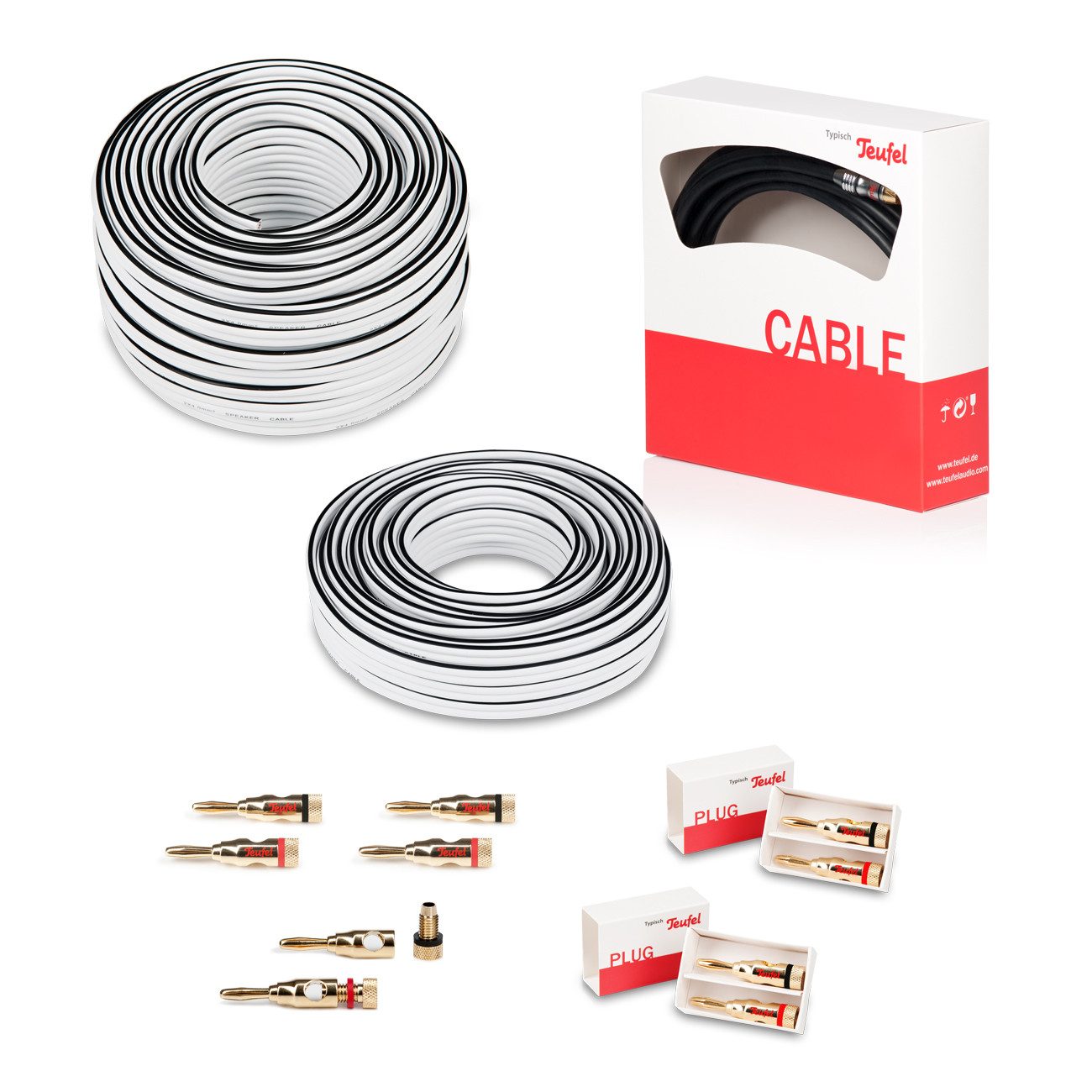 Teufel 5.1 Heimkino Kabel-Set 50m² "Performance" C4545S Audio-Kabel