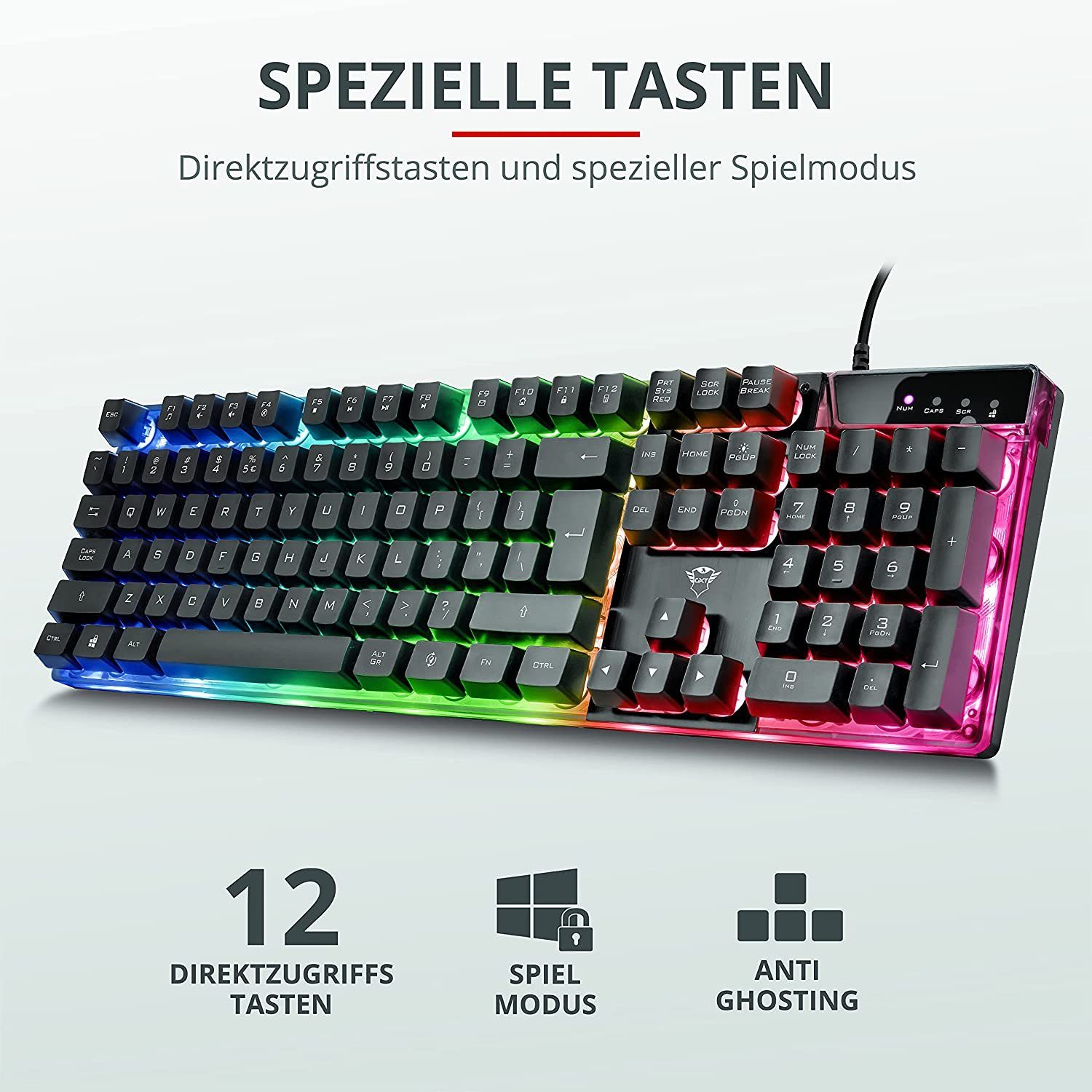 Gaming-Tastatur GAMING GXT835 KEYBOARD AZOR Trust DE