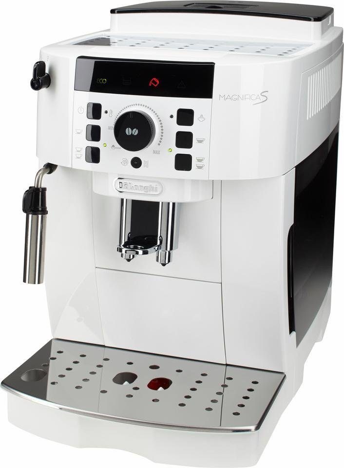 De'Longhi Kaffeevollautomat Magnifica S ECAM21.118.W - mit Barista-Milchaufschäumer, Weiß, Direktwahltasten, Kegelmahlwerk (13 Mahlgrade), 15 Bar Pumpendruck