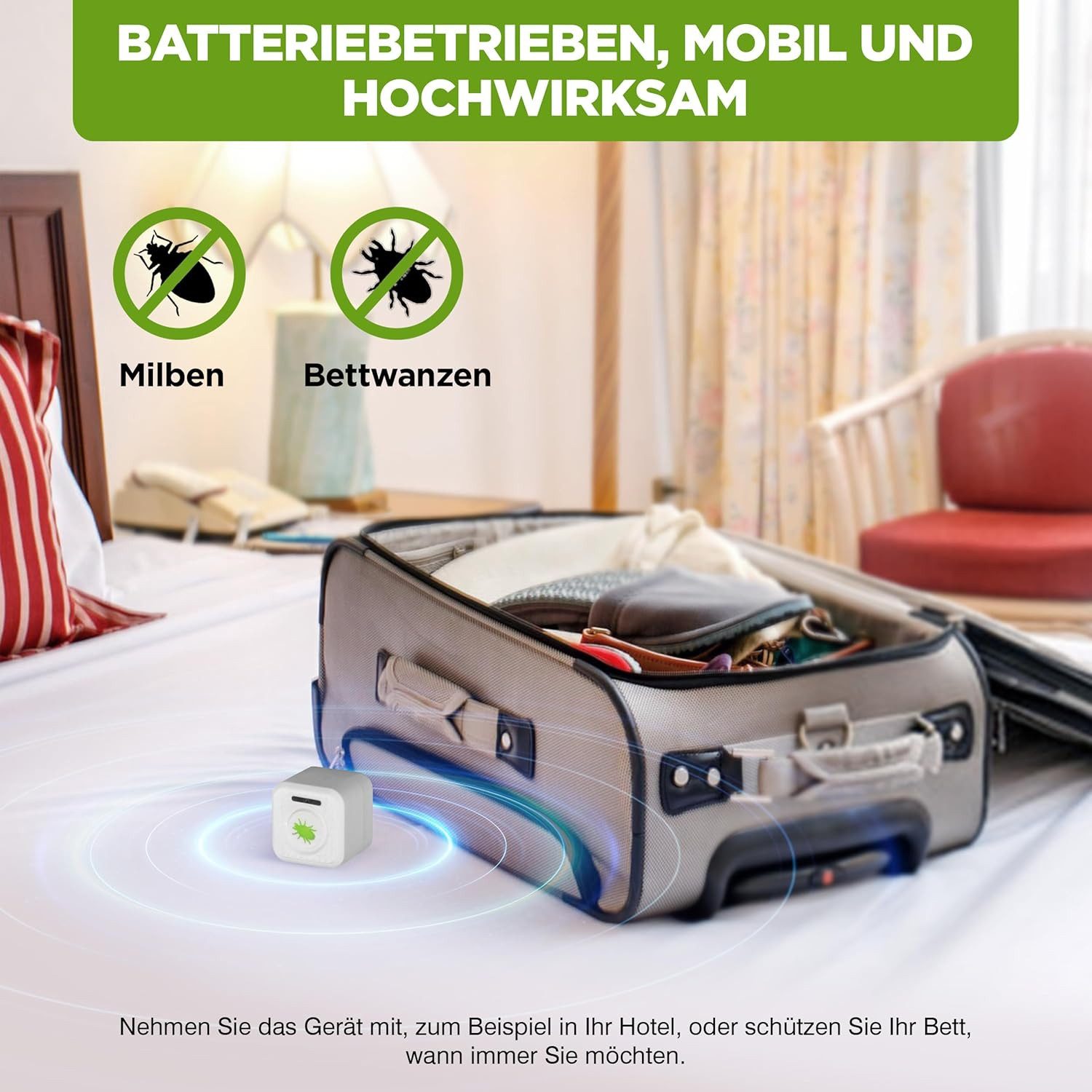 ISOTRONIC Ultraschall-Milbencontroller Isotronic Milbenfrei Mobil, 1-tlg.
