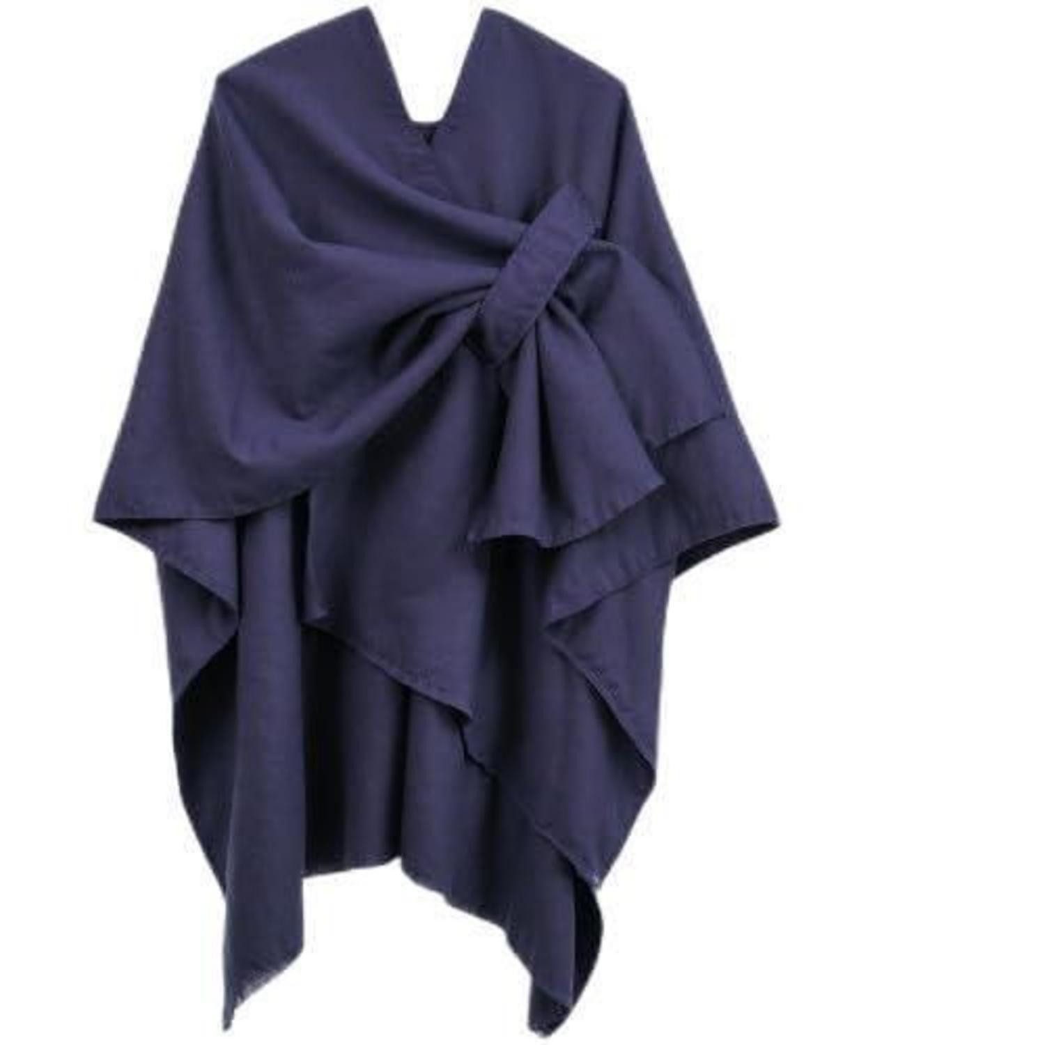 LuxusKollektion Strickschal Damen Poncho Cape Schal Marineblau, (1-St)