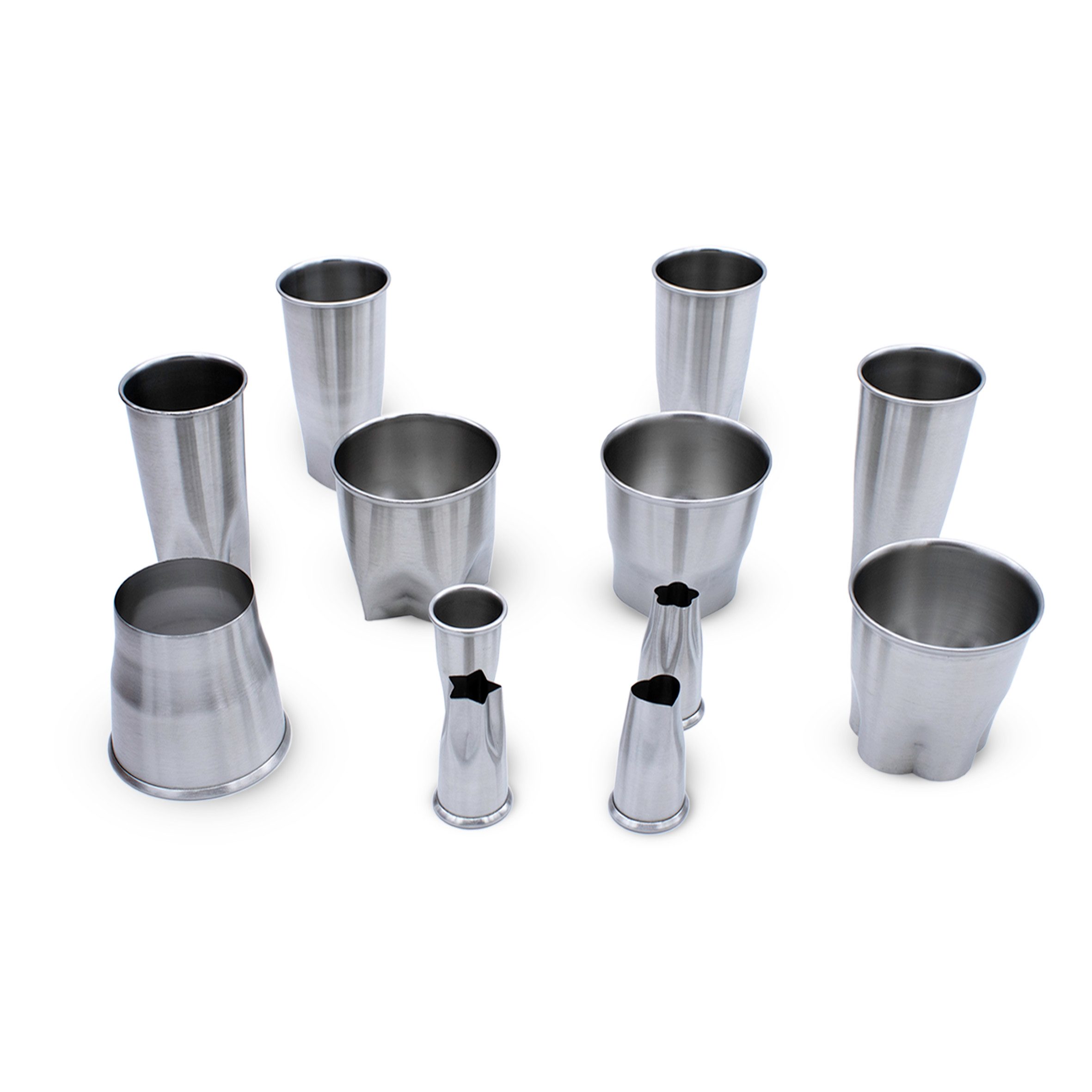Spetebo Ausstechform Edelstahl Plätzchen Ausstechform silber - 12er Set, Edelstahl, (Set, 12-St., Keksförmchen), Keks Ausstecher aus Metall