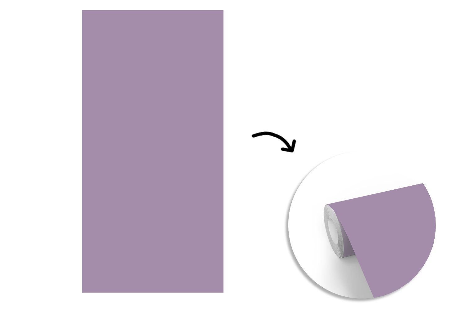 Farbe für bedruckt, Innenbereich - (2 Fototapete Farben - Violett Vliestapete Matt, St), MuchoWow - Fototapete Einfarbig, Wohnzimmer - Schlafzimmer Küche,
