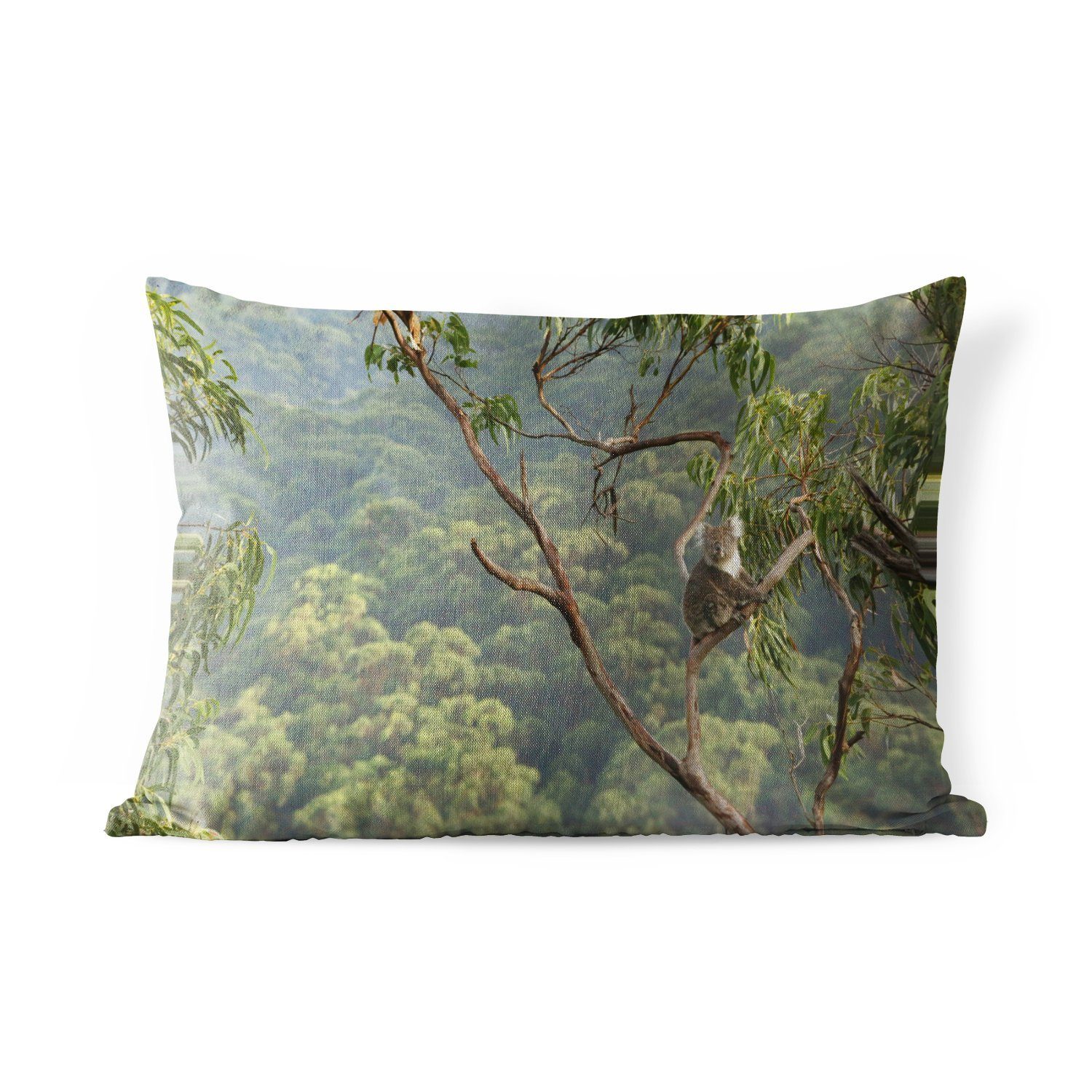 Kissenhülle Polyester, einem auf Australien, im Outdoor-Dekorationskissen, Baum Dekokissenbezug, in Wald MuchoWow Dekokissen Koala