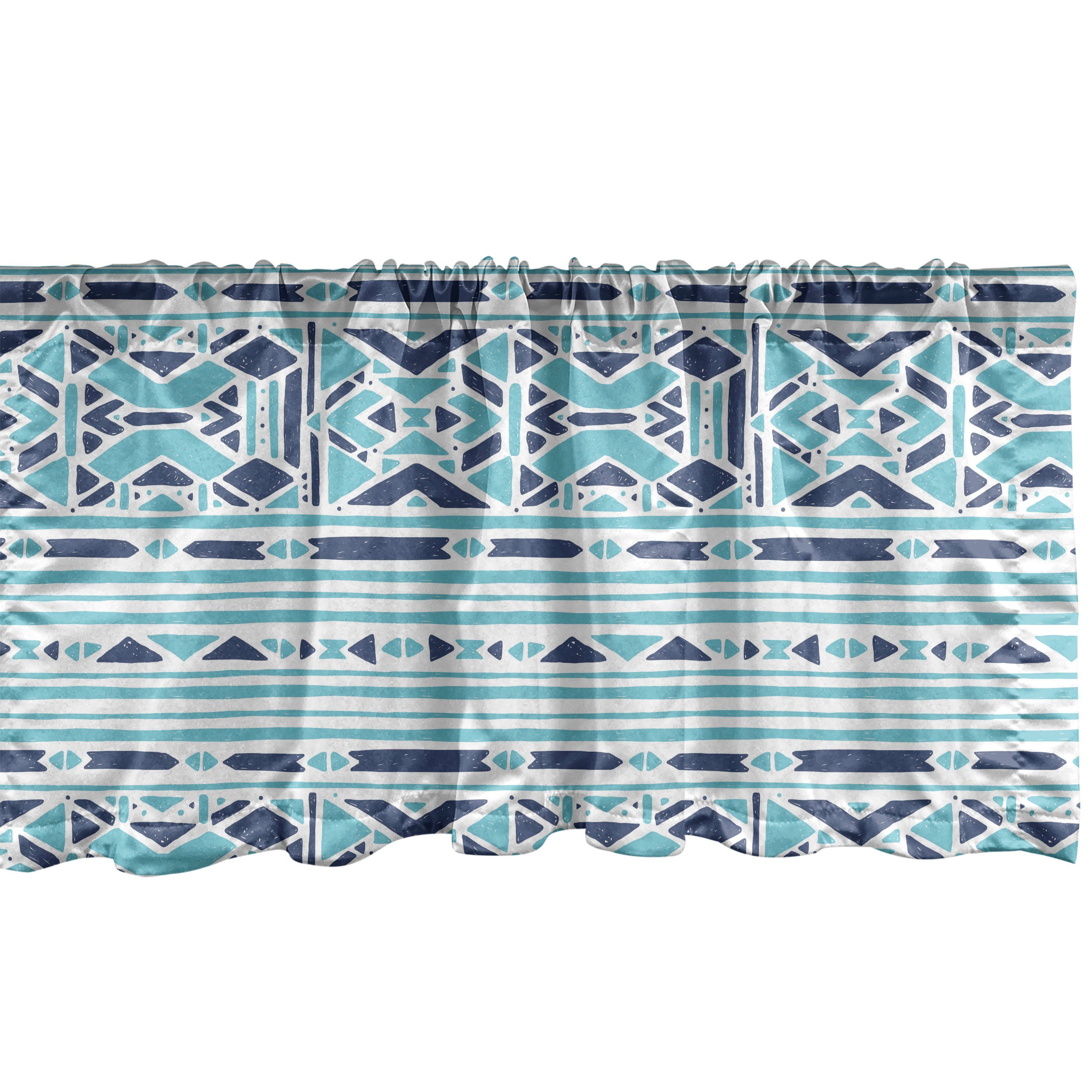 Scheibengardine Vorhang Volant für Küche Schlafzimmer Dekor mit Stangentasche, Abakuhaus, Microfaser, Ethnisch Aztec Inspired Formation