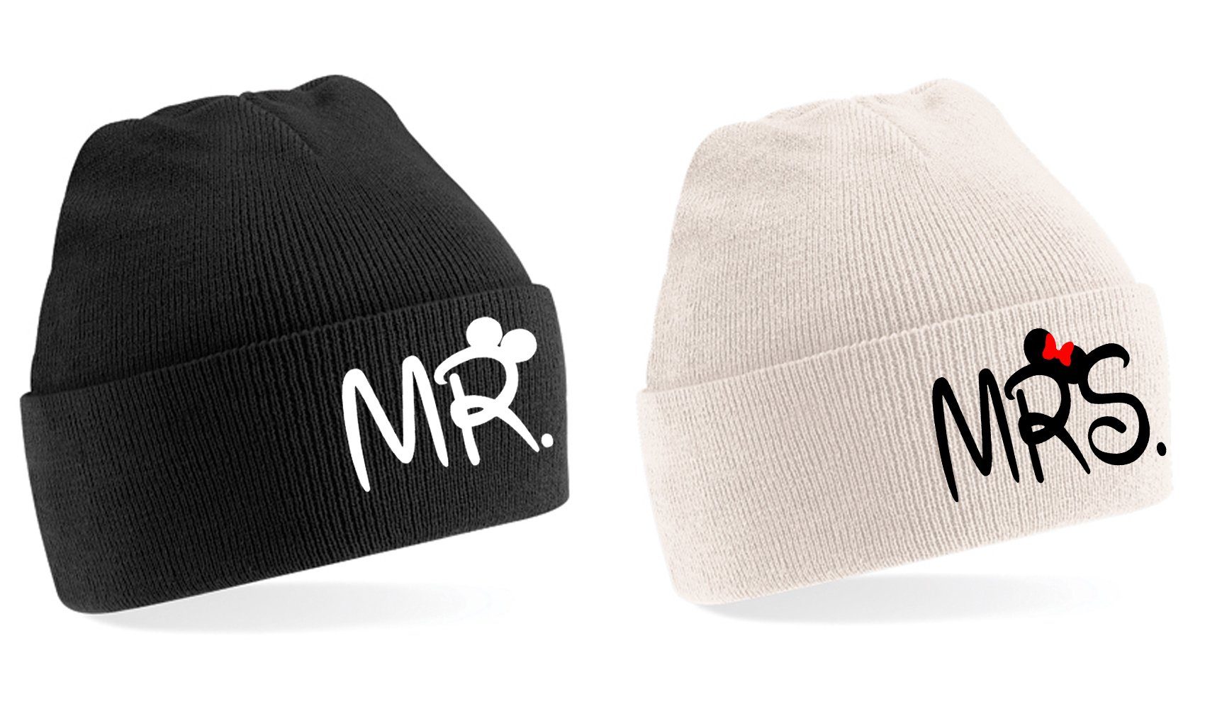 Beanie Mr. Mrs. King Queen Mützen Paar Pärchen BFF Friends SET
