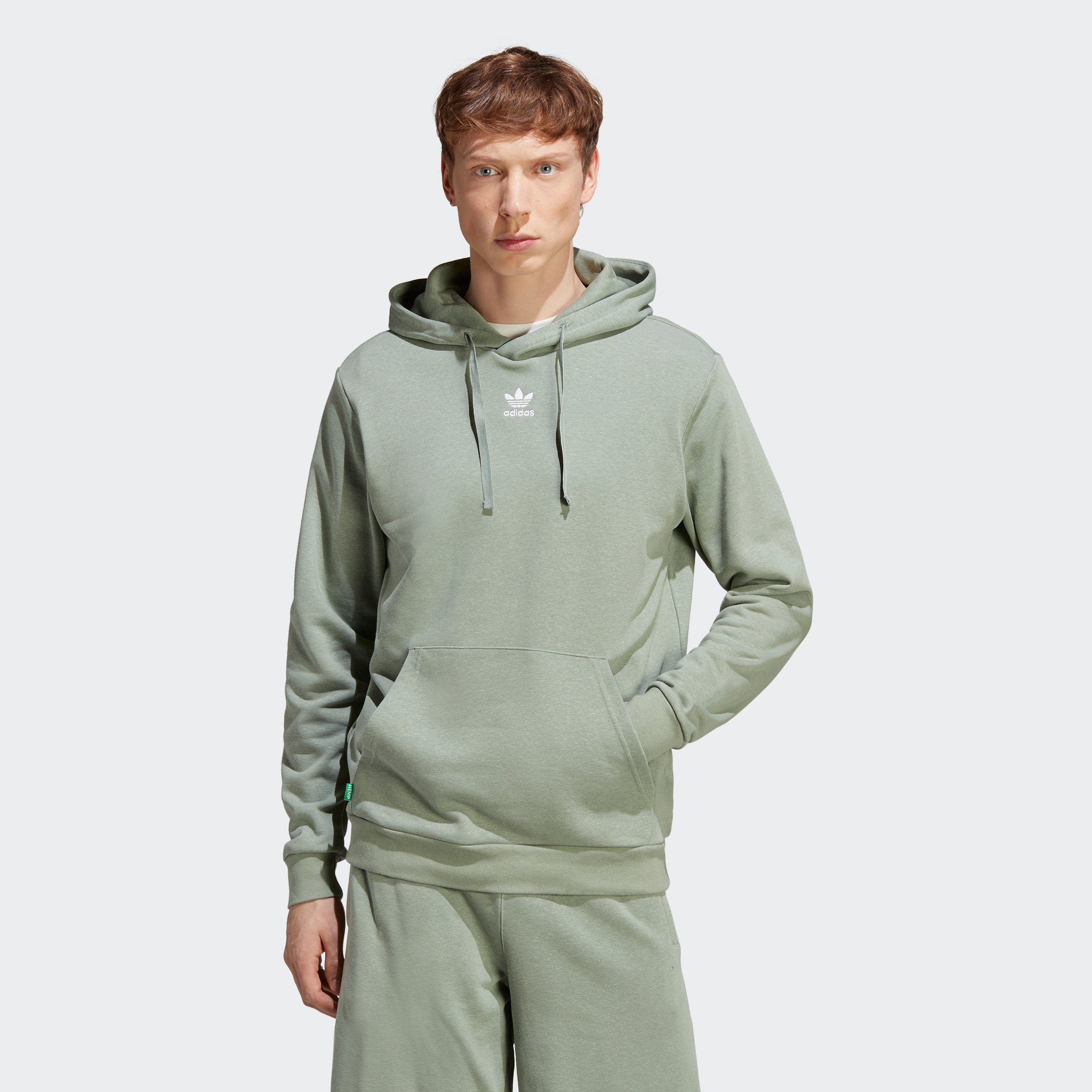 Kostenloser Online- und Ladenverkauf. adidas Originals Kapuzensweatshirt ESSENTIALS+ MADE HEMP Green HOODIE WITH Silver