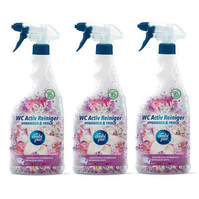 ambi pur Ambi Pur WC Aktiv Reiniger Spray White Flowers 750ml (3er Pack) WC-Reiniger