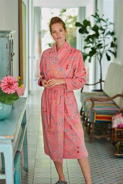 PiP Studio Bademantel Les Fleurs Bathrobe Pink S Rosa 100% Cotton, terry velour, 380 GS, Bademantel Damen und Herren Morgenmantel Frottee