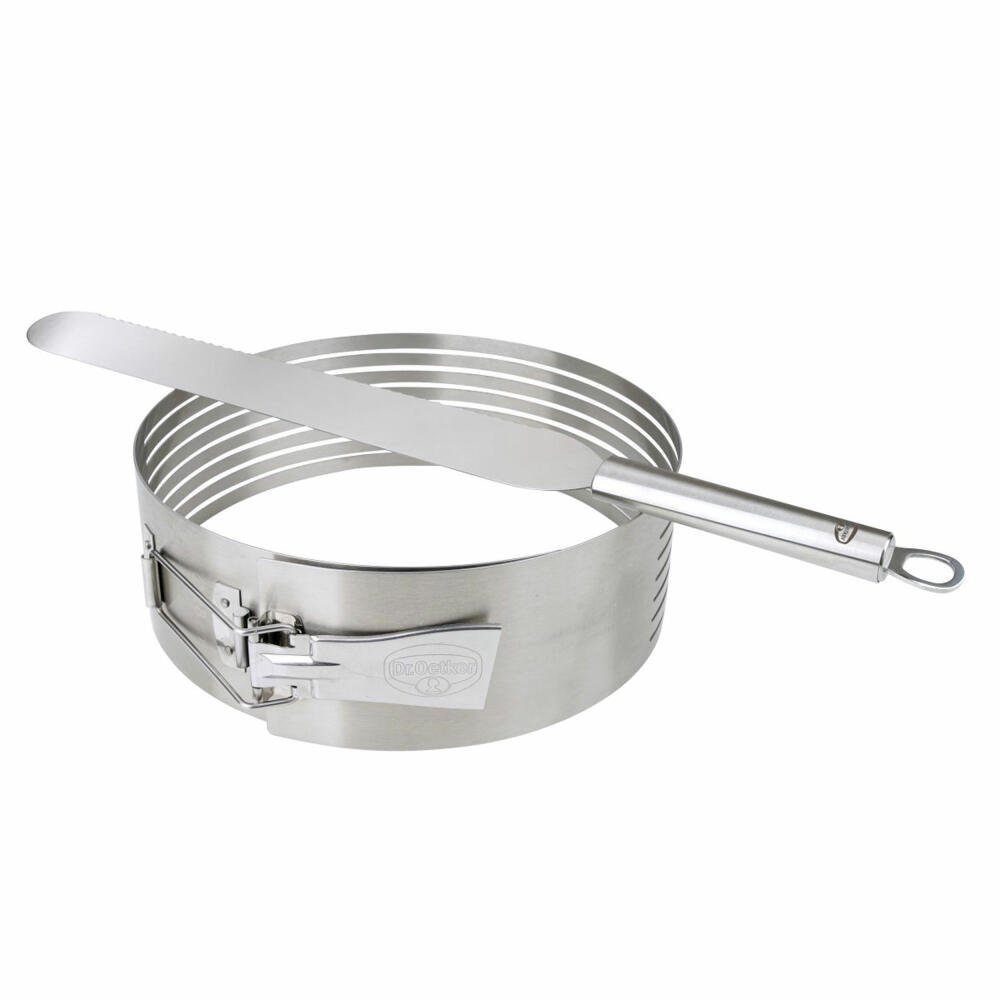 Dr. Oetker Tortenring Tortenboden-Schneidhilfe Küchenhelfer Profi, Edelstahl, (Set)