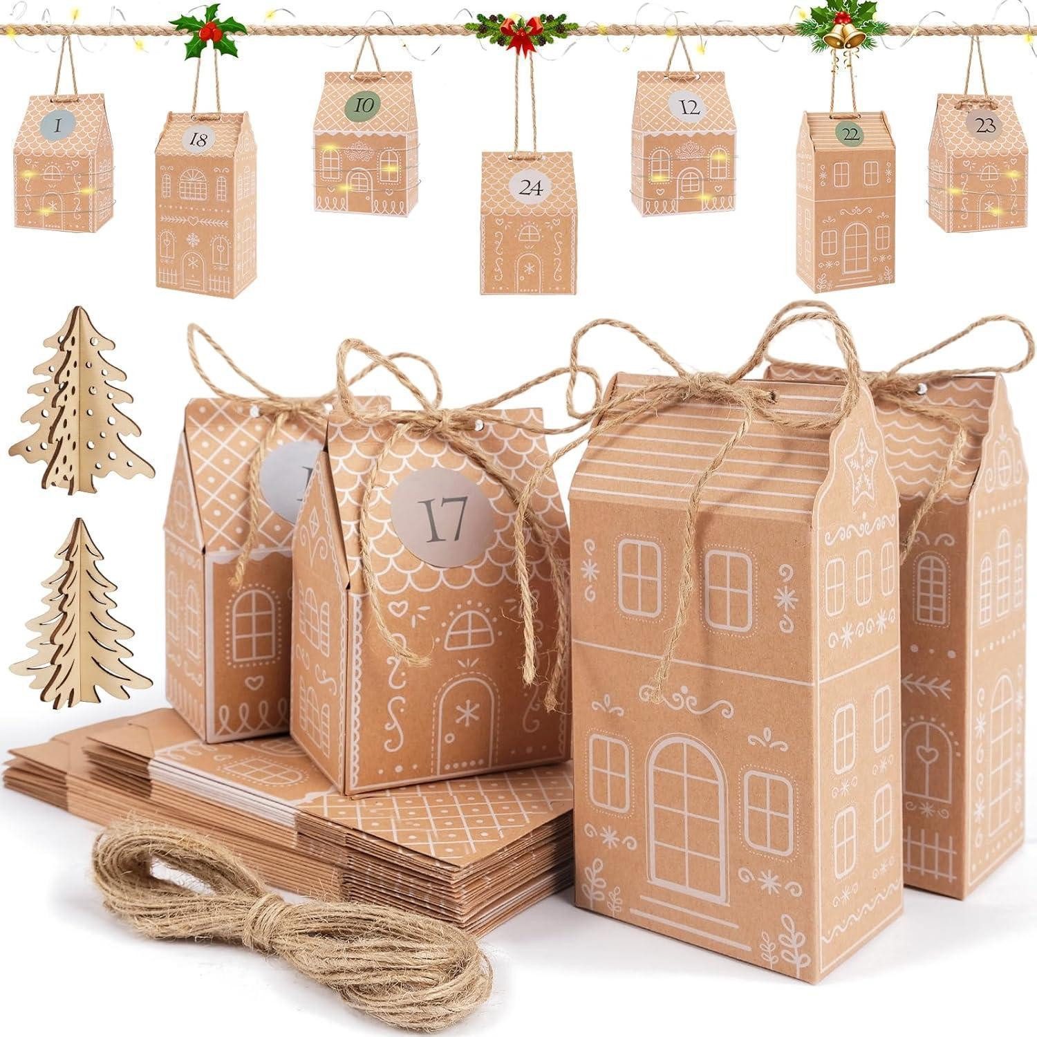 LuxusKollektion DIY-Adventskalender Adventskalender Befüllbar Zahlenaufkleber 24 Gingerbread House