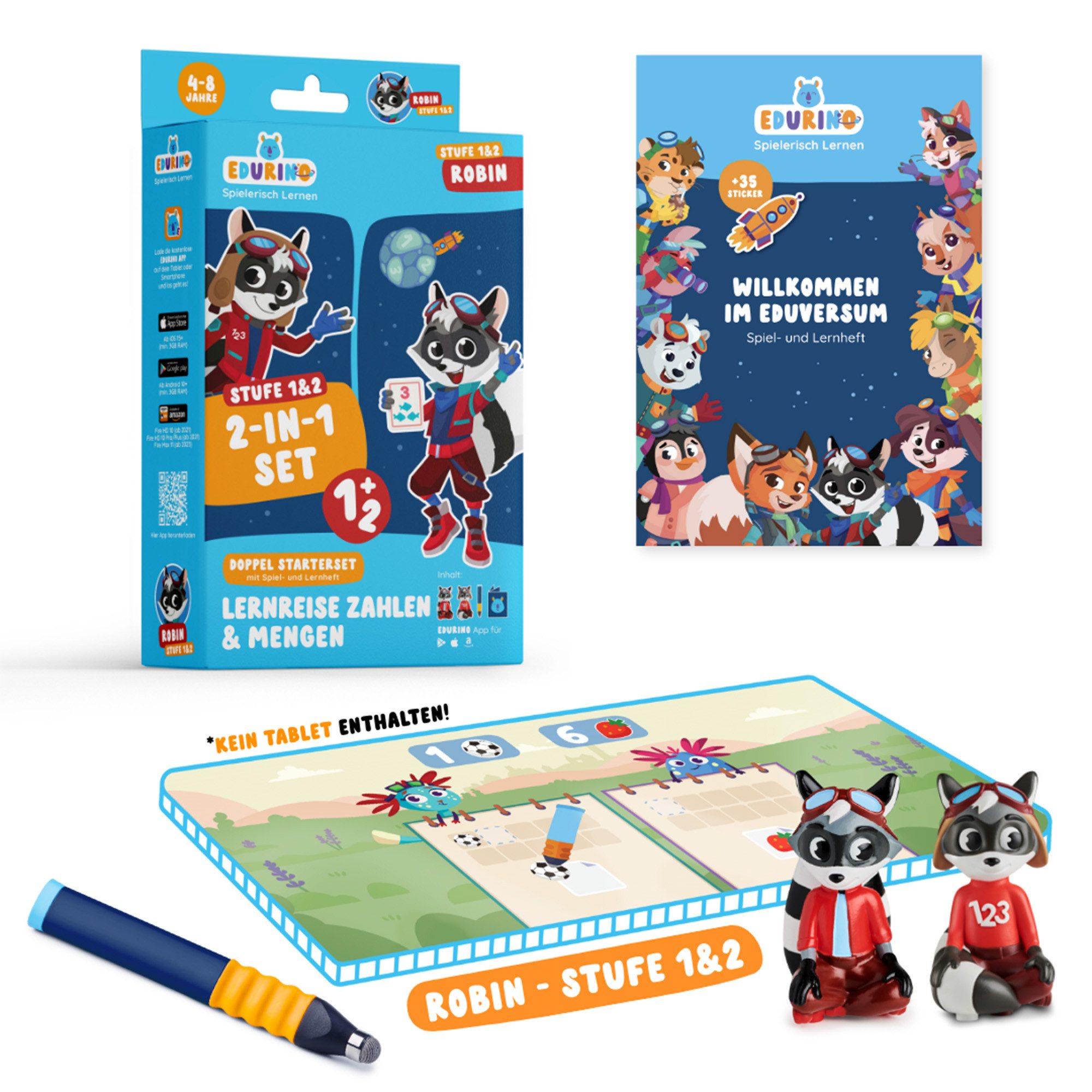 Edurino Lernspielzeug Bundle - Starterset Robin 1 & 2 Zahlen & Mengen, Erst günstig online kaufen