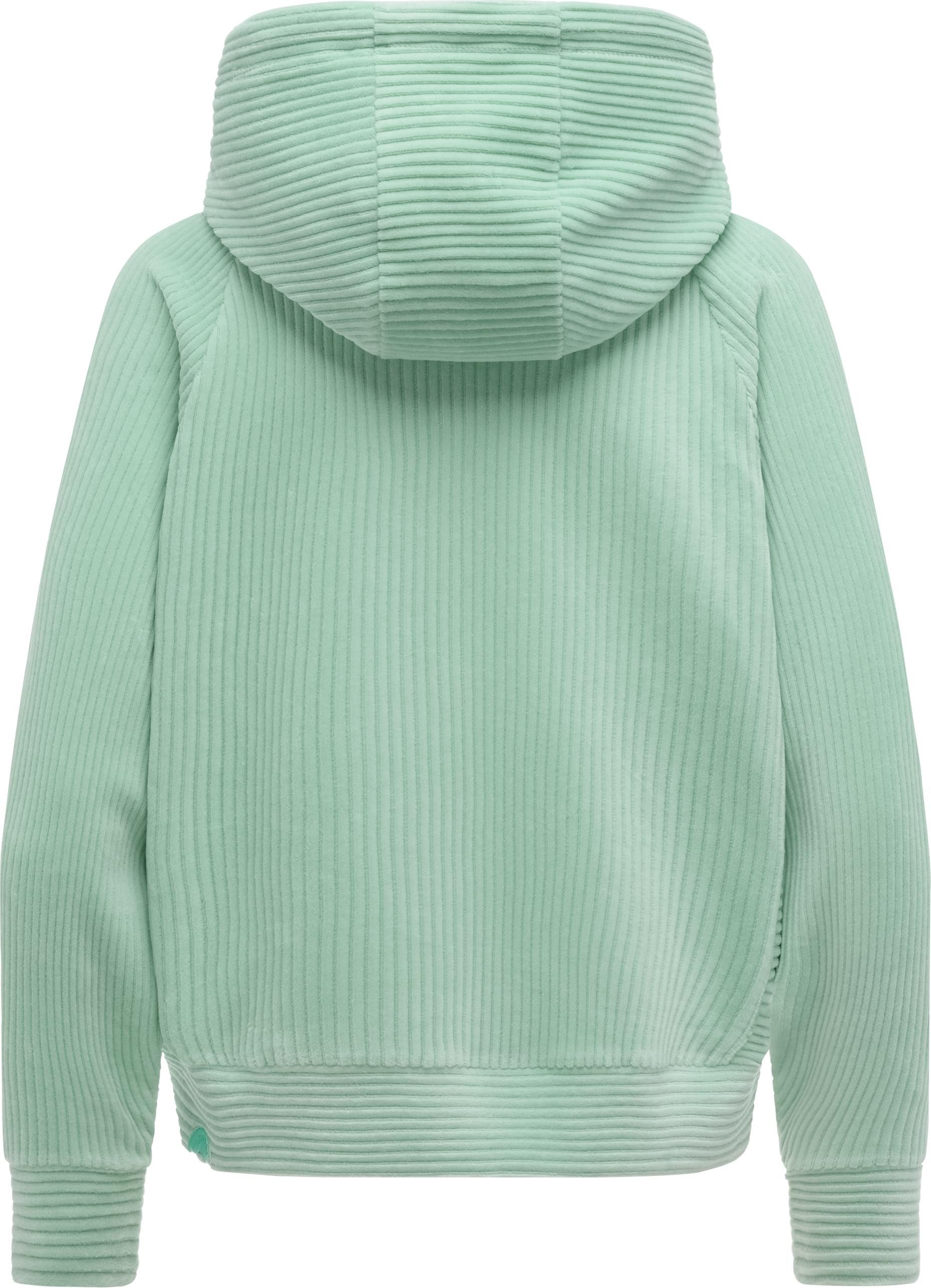 Ragwear Sweatjacke Corduly Cordy Freizeitjacke Zip-Hoodie aus weichem Kord in Samt-Haptik – Bild 3 von 4